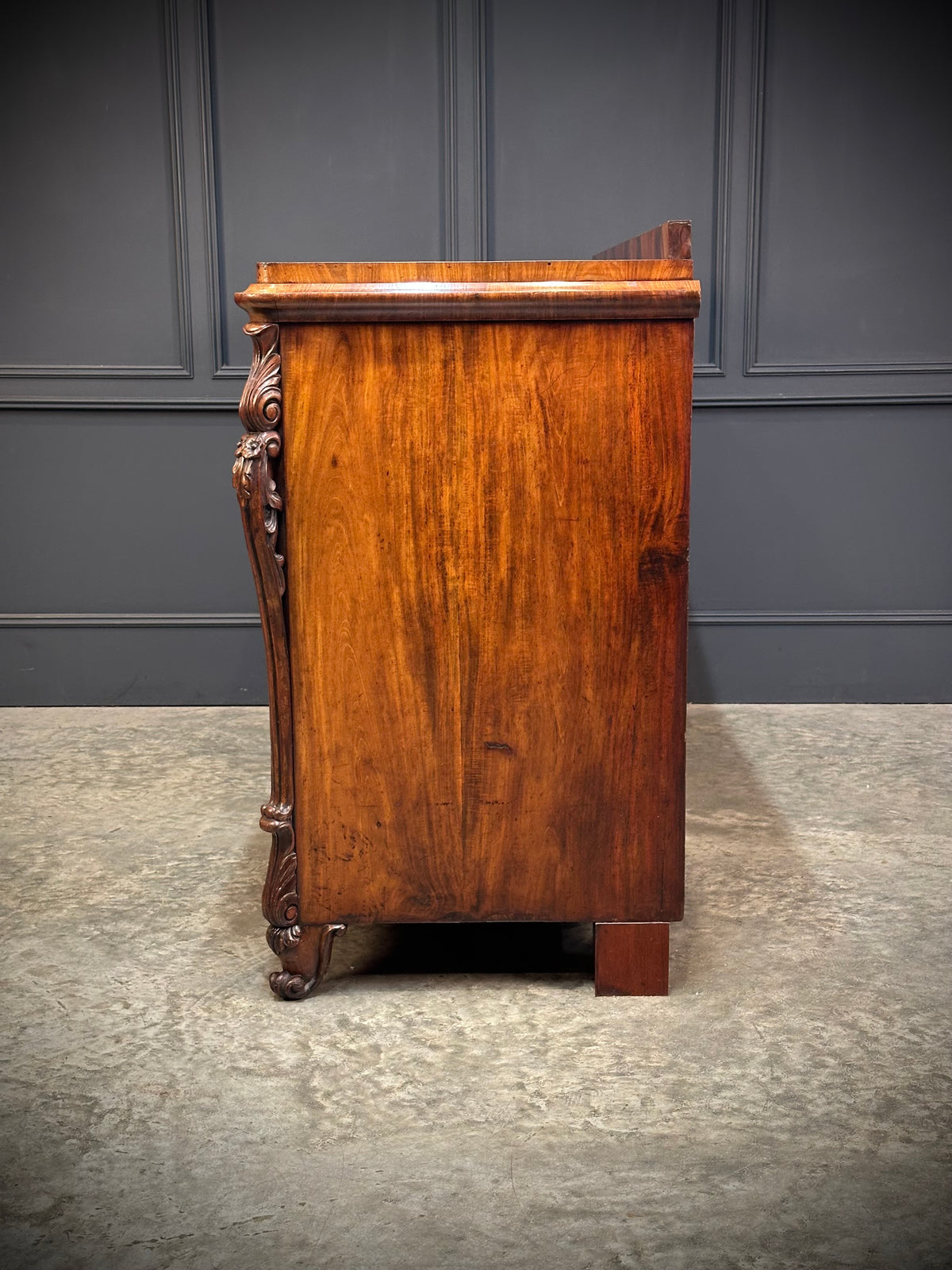 Flame Mahogany Biedermeier Sideboard