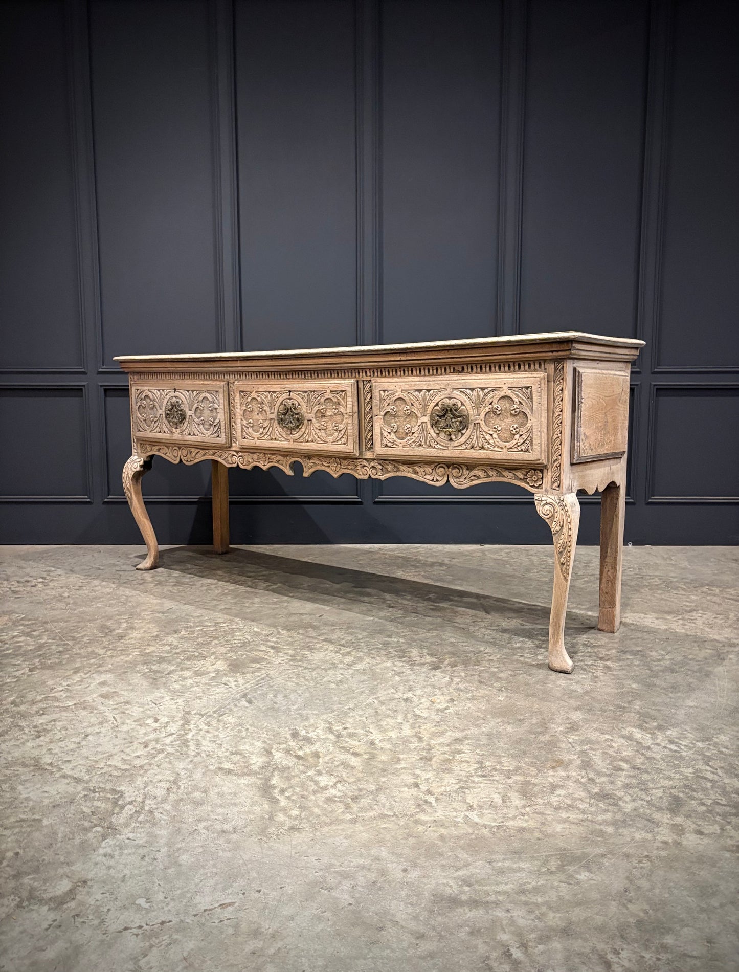 18th Century Carved Oak Dresser Base
