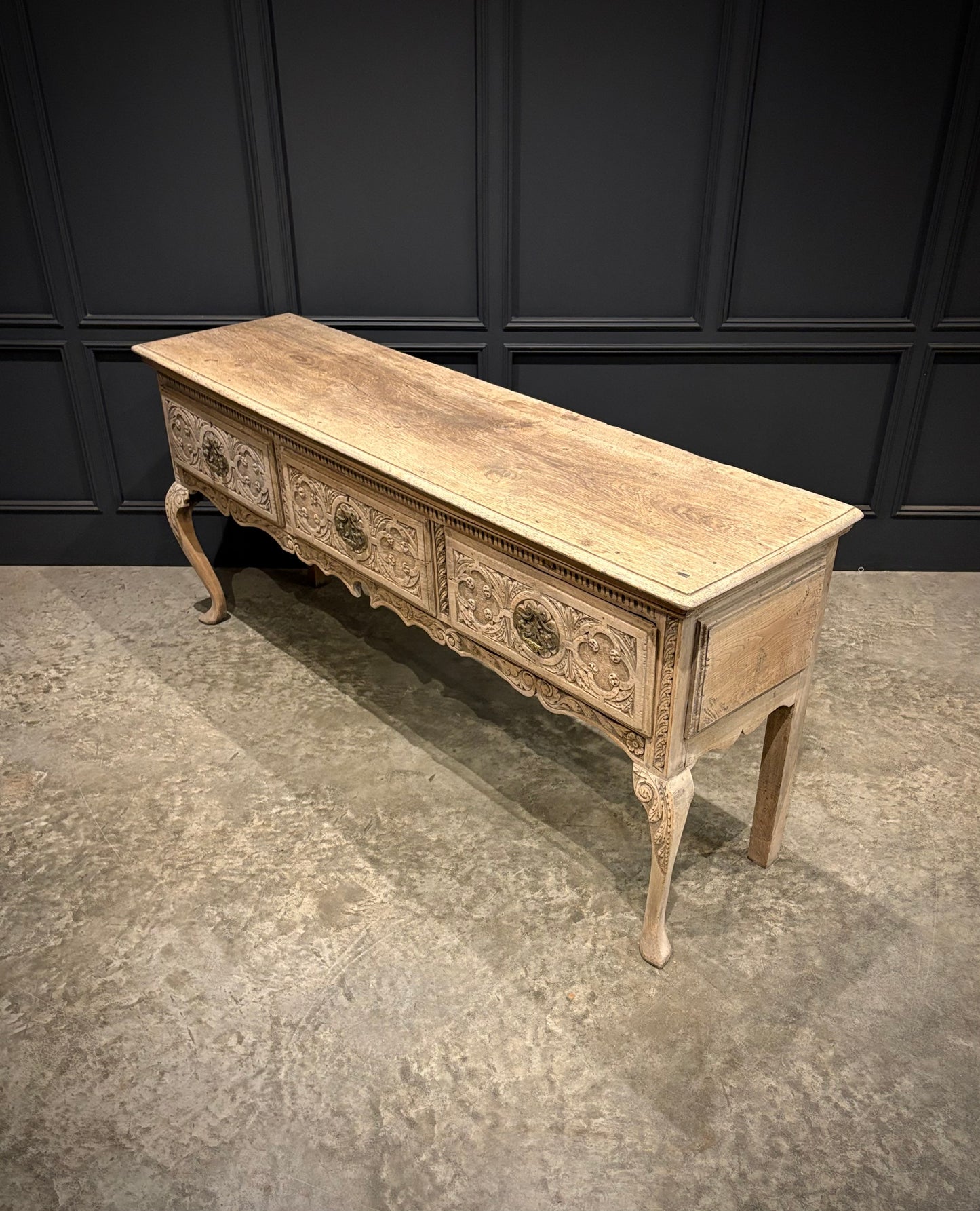 18th Century Carved Oak Dresser Base