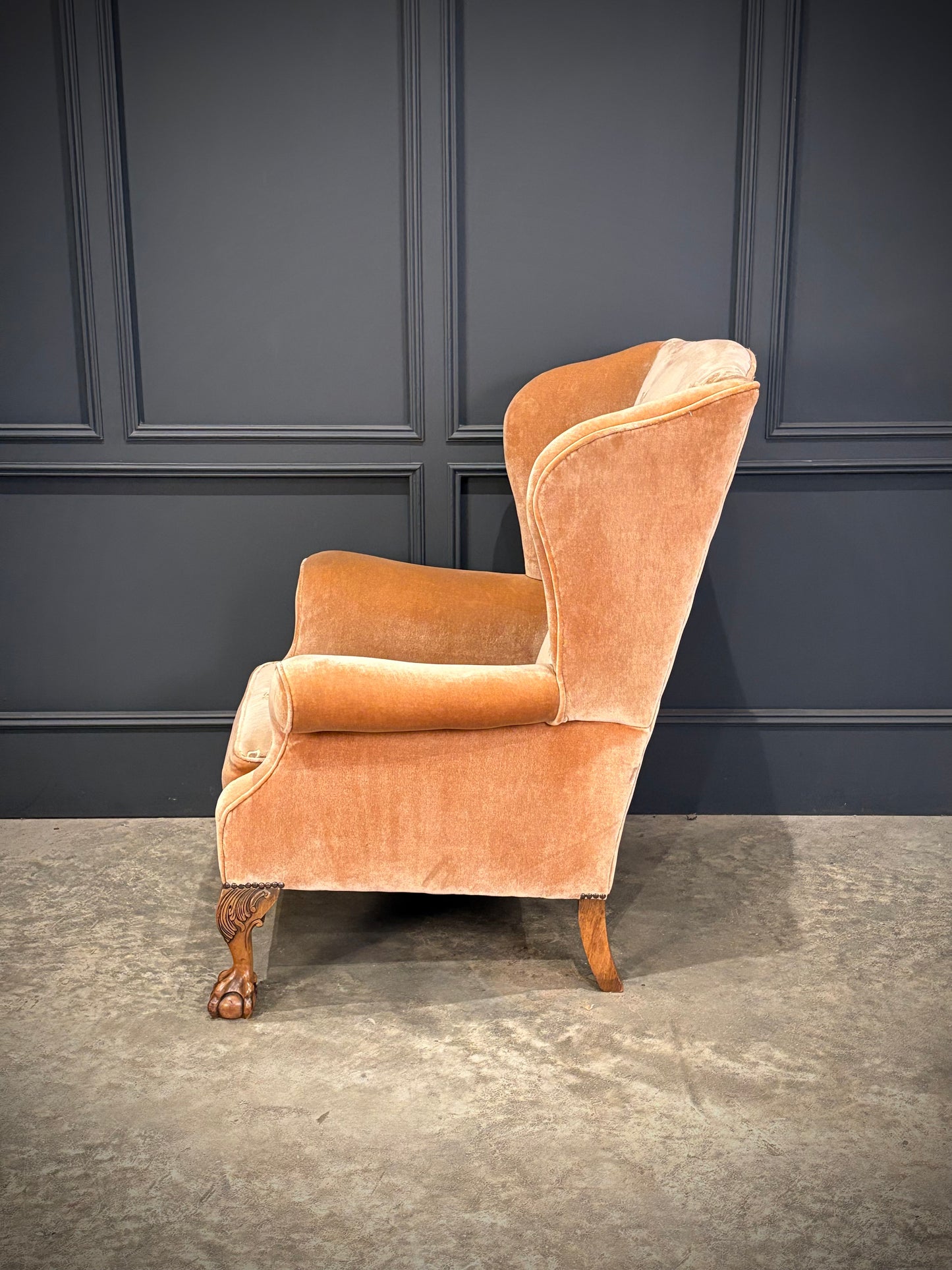 Pair Of Chippendale Style Wing Armchairs