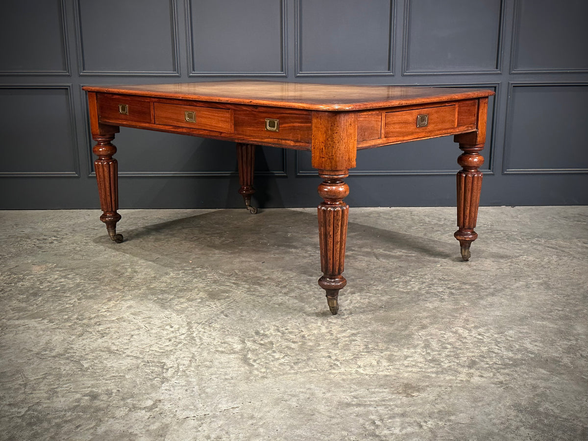 Large Victorian Mahogany Partners Writing Table