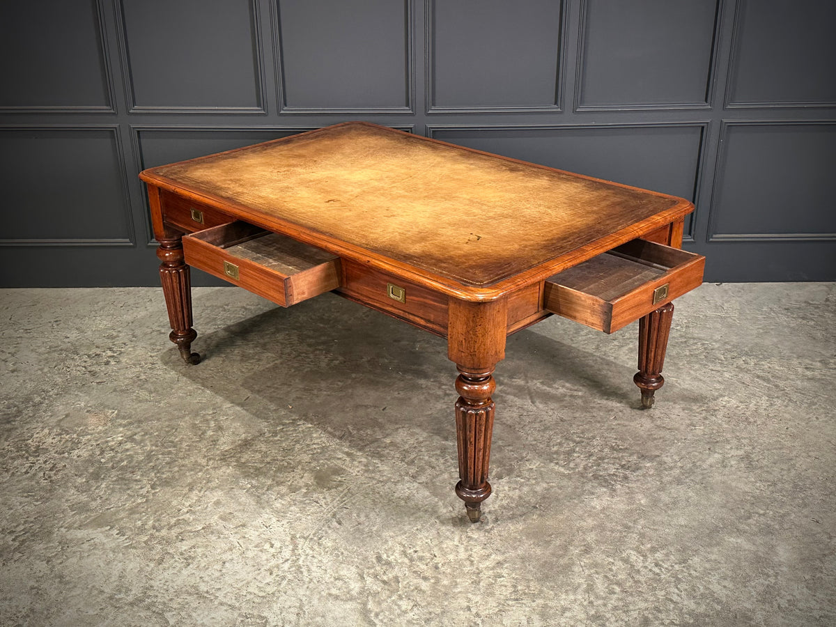 Large Victorian Mahogany Partners Writing Table