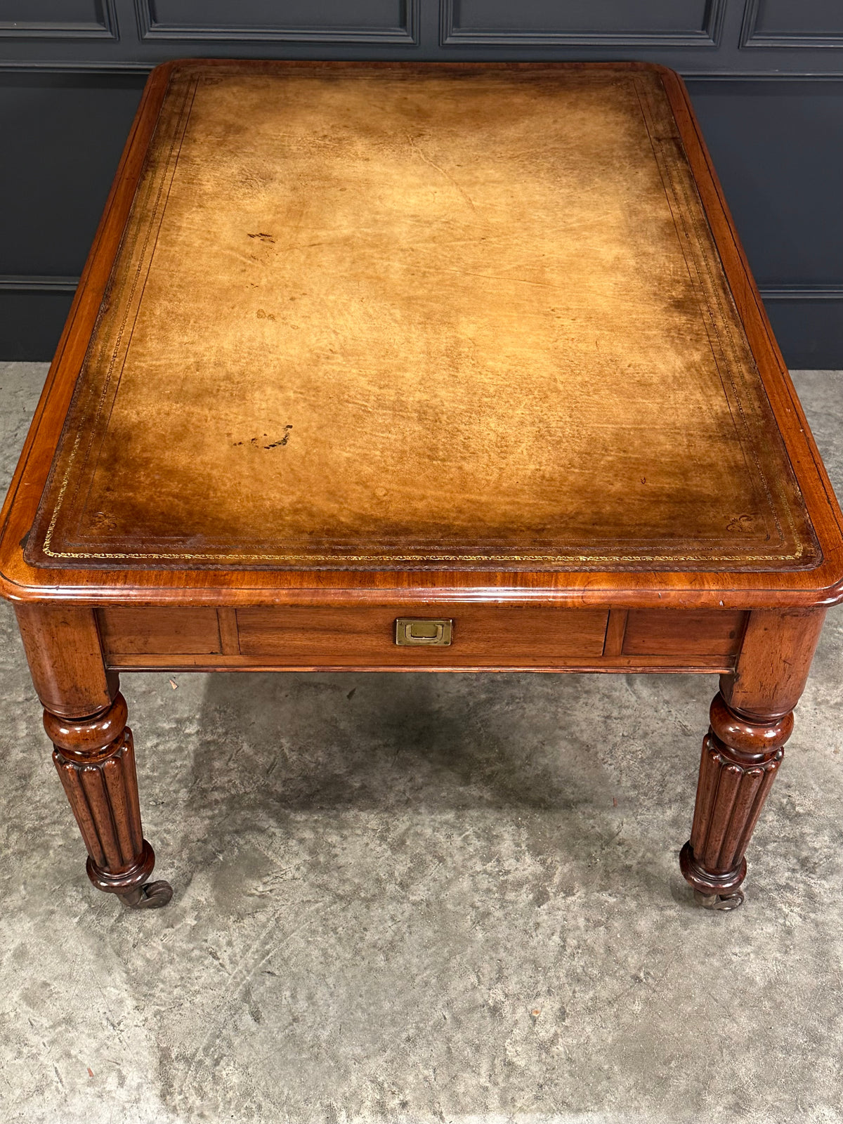 Large Victorian Mahogany Partners Writing Table