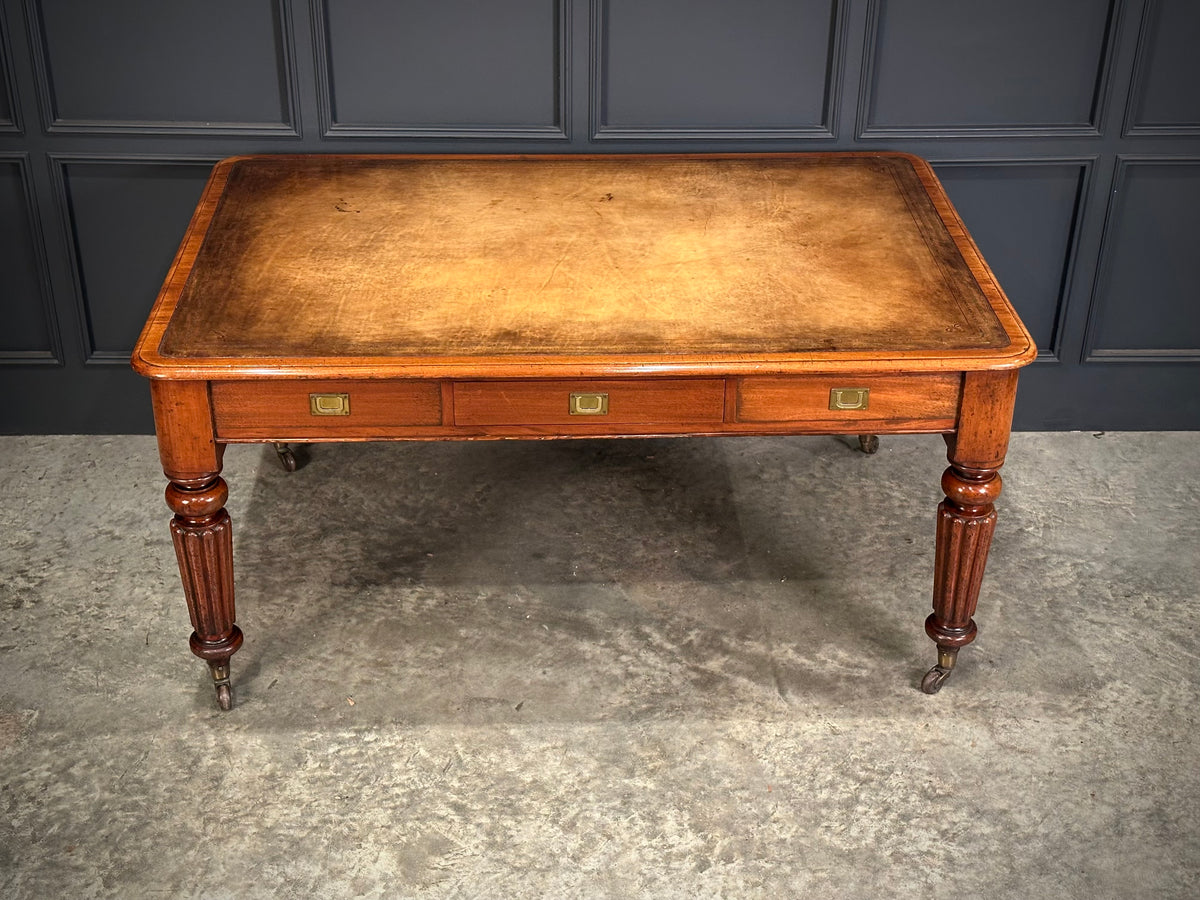 Large Victorian Mahogany Partners Writing Table