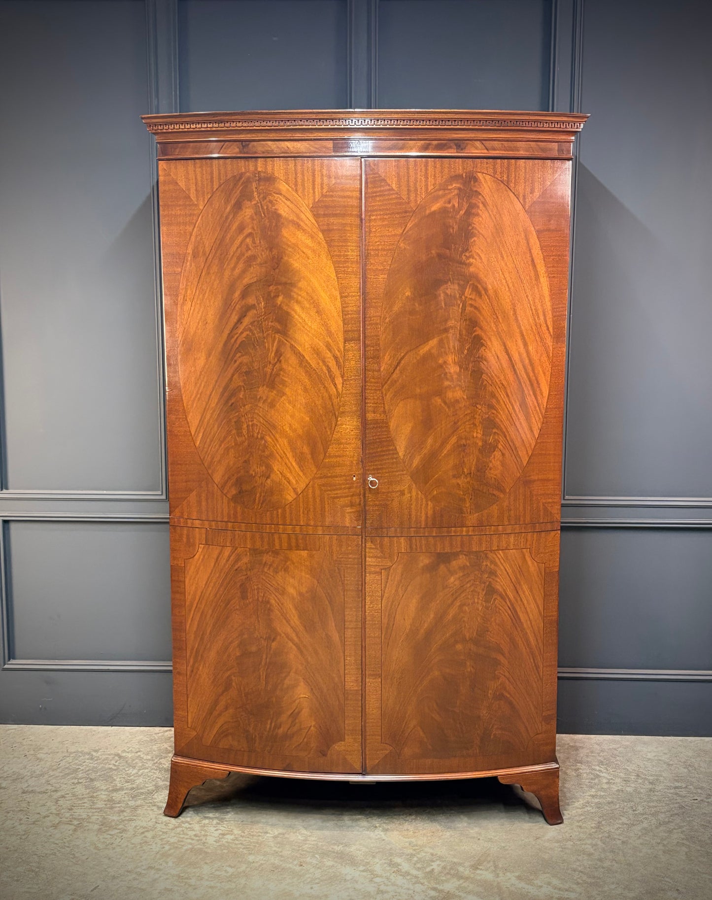 Mahogany Bow Front Wardrobe