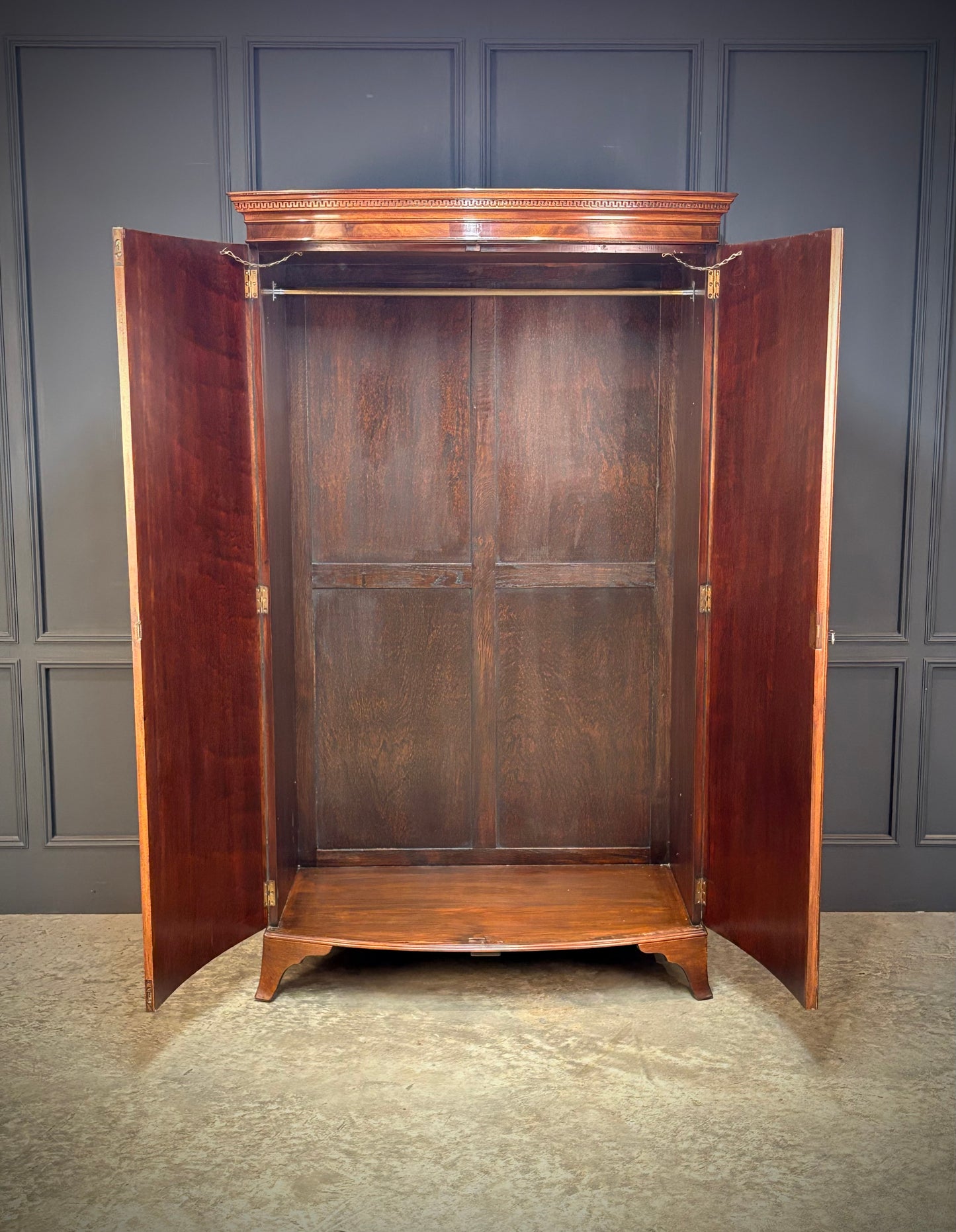 Mahogany Bow Front Wardrobe