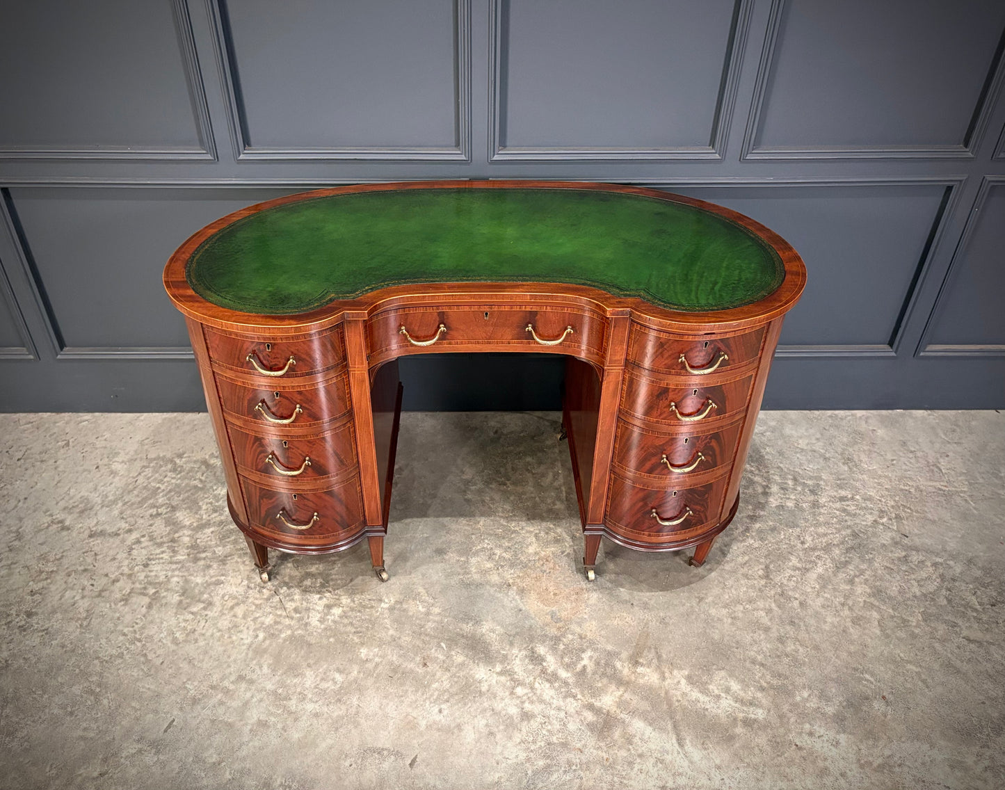 Edwardian Mahogany Kidney Shaped Desk