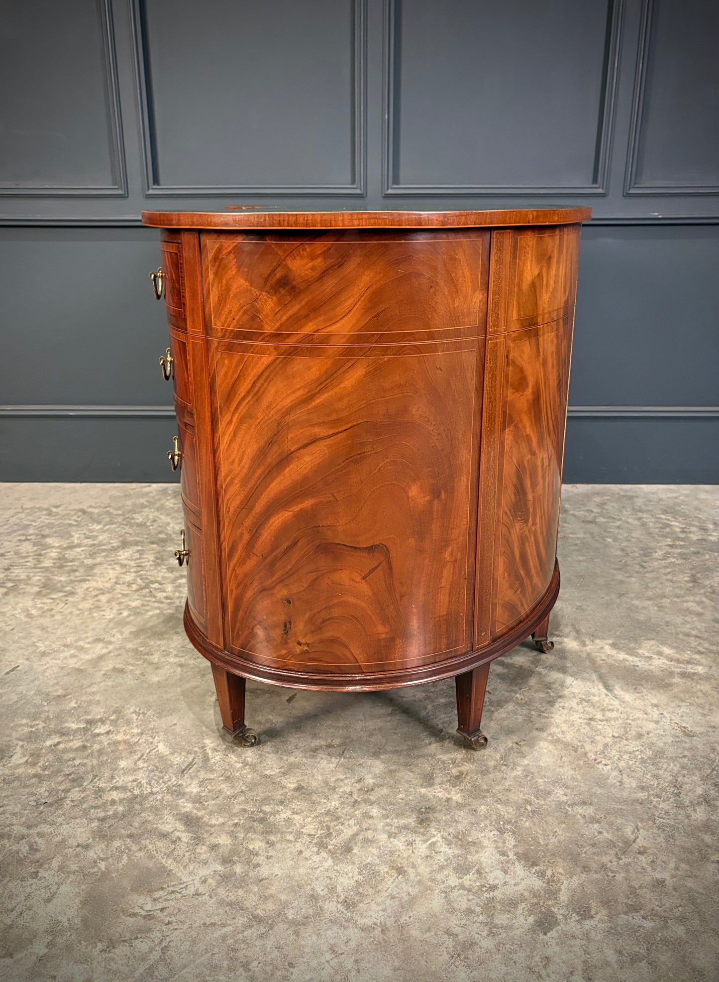 Edwardian Mahogany Kidney Shaped Desk