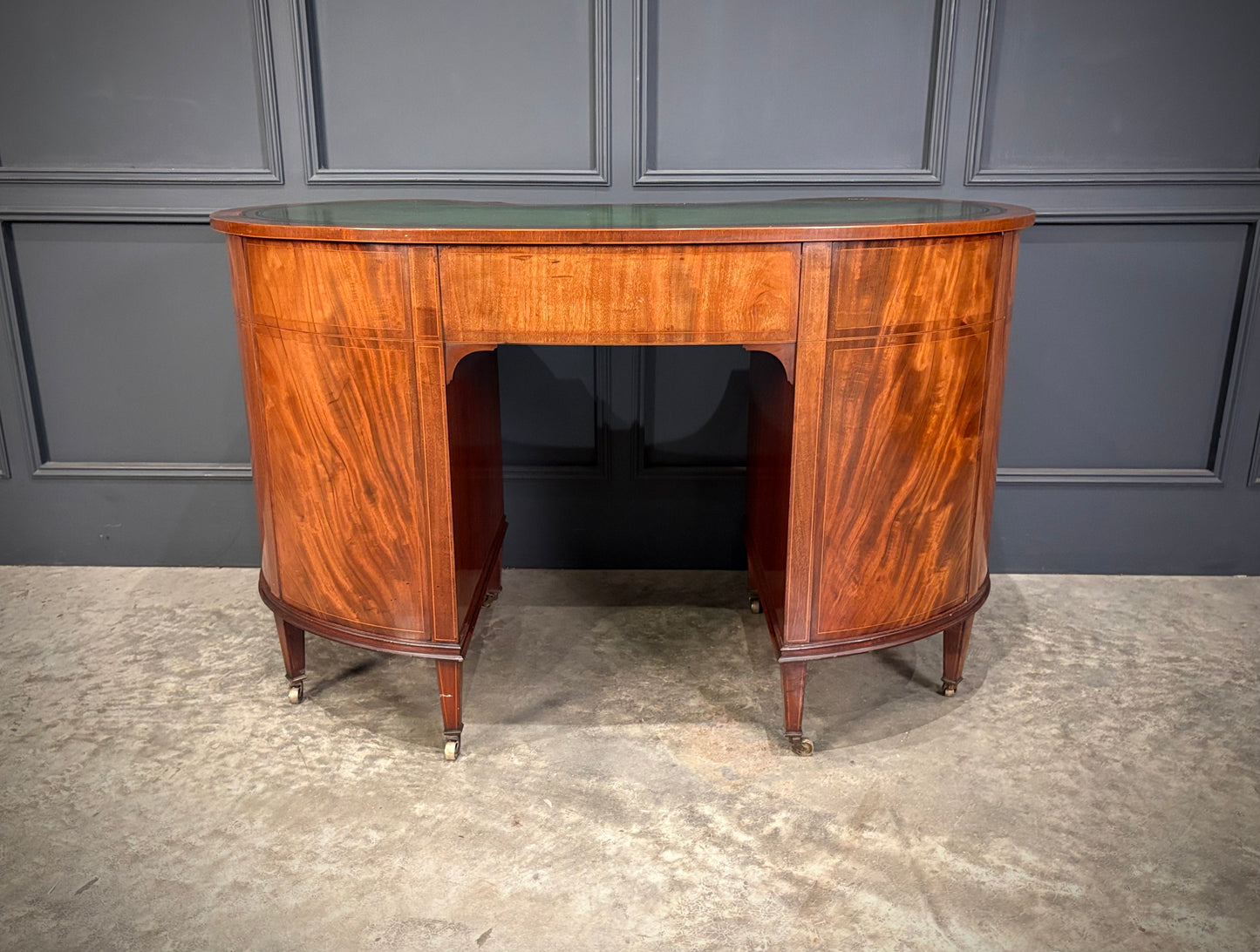 Edwardian Mahogany Kidney Shaped Desk