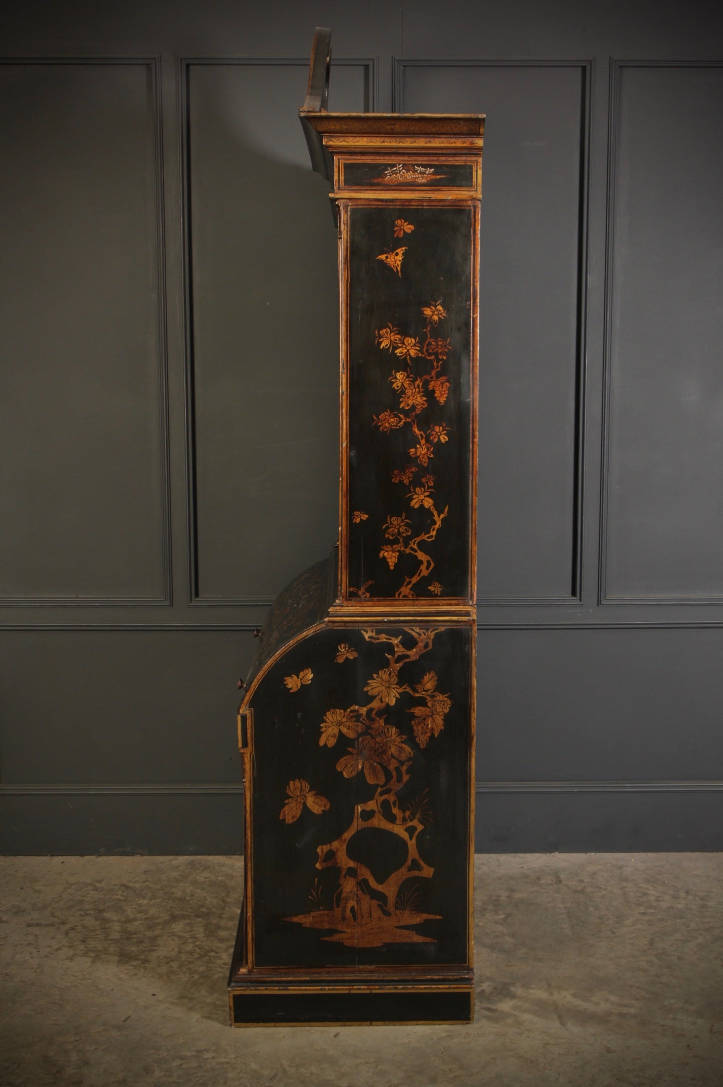 19th Century Chinoiserie Bureau Bookcase