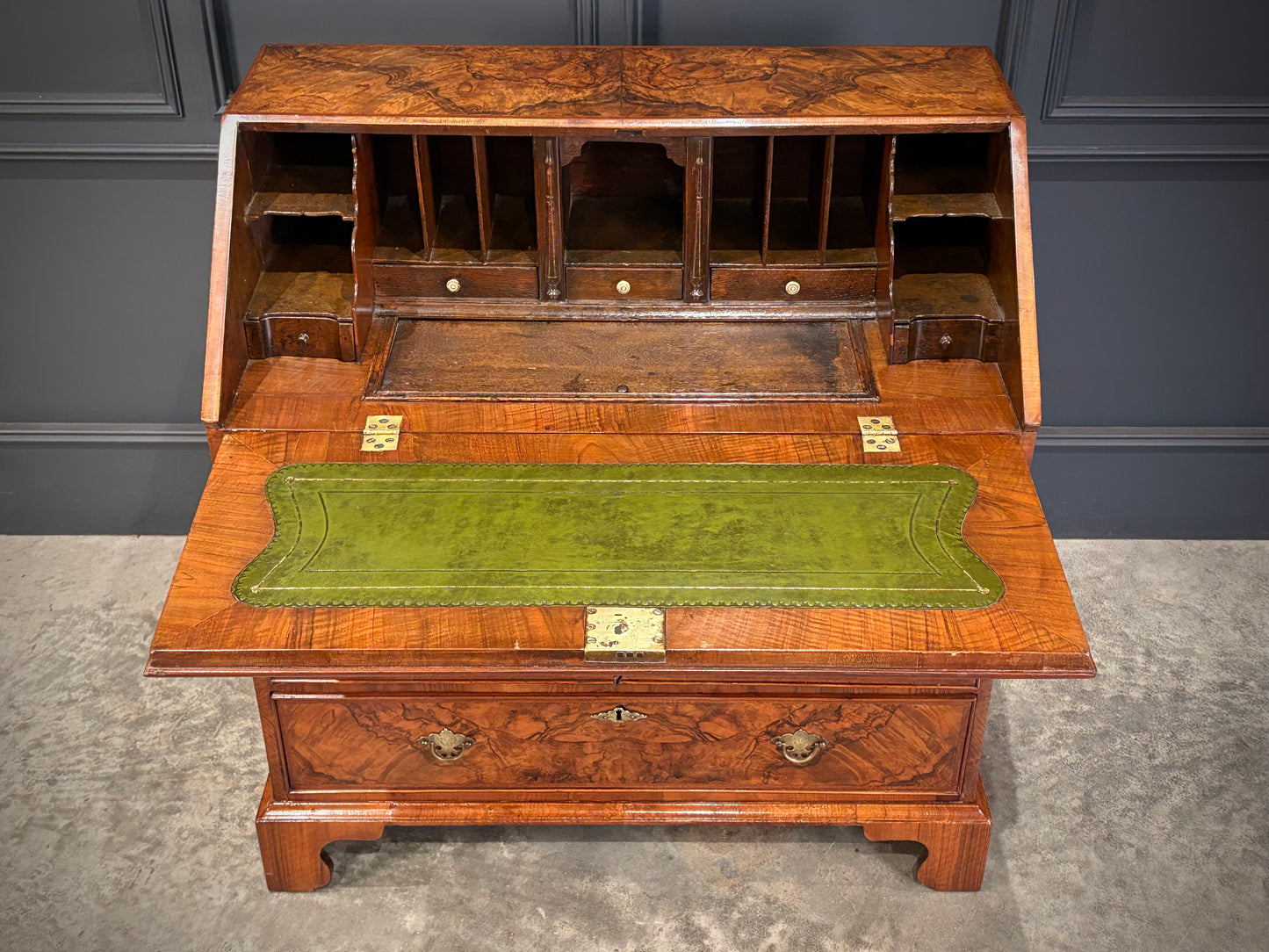Queen Anne Figured Walnut Bureau