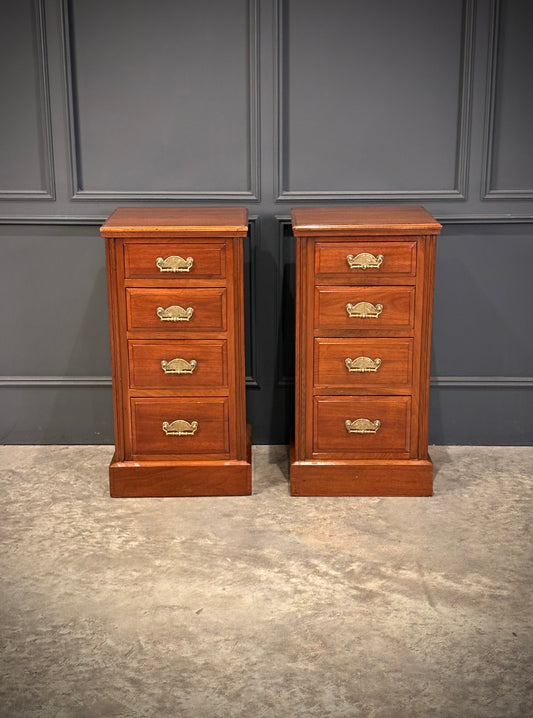 Pair of Victorian Walnut Bedside Chests