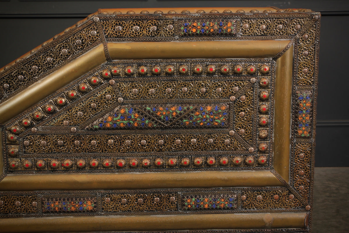 Moroccan Embossed Metal & Leather Sofa