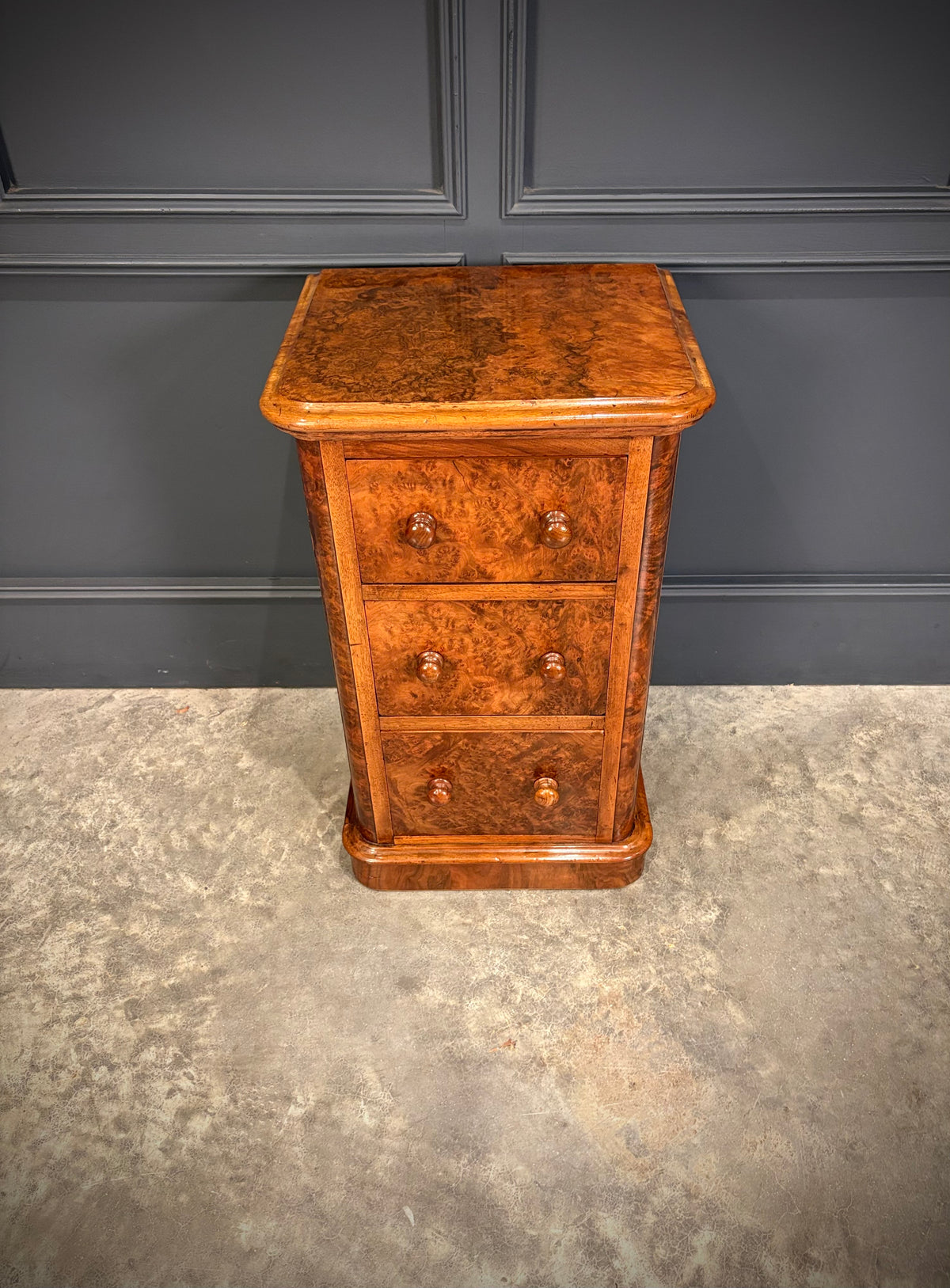 Pair of Victorian Burr Walnut Bedside Chests