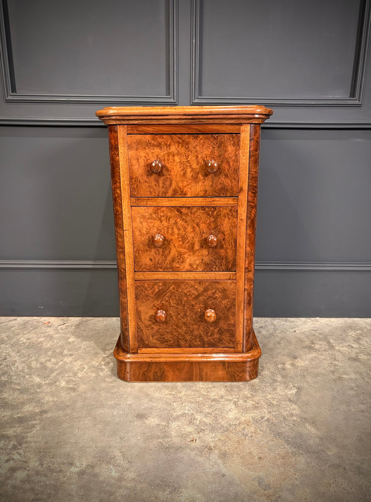 Pair of Victorian Burr Walnut Bedside Chests