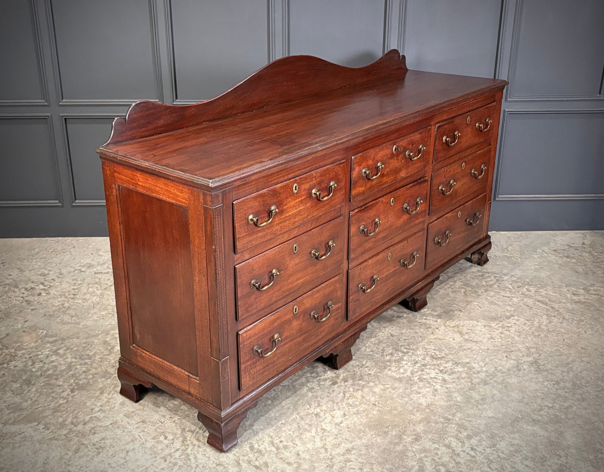 Large 18th Century Mahogany Bank of Drawers