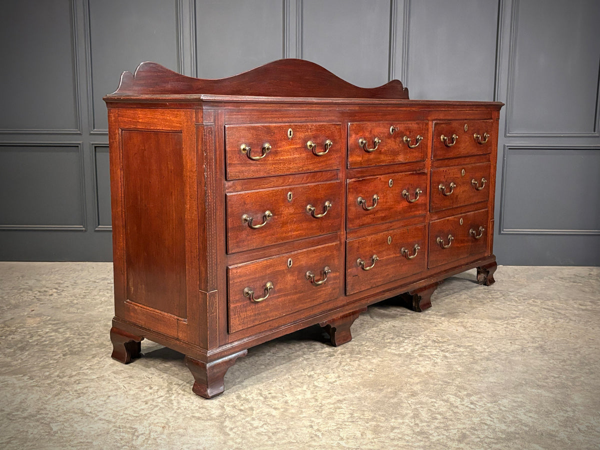 Large 18th Century Mahogany Bank of Drawers