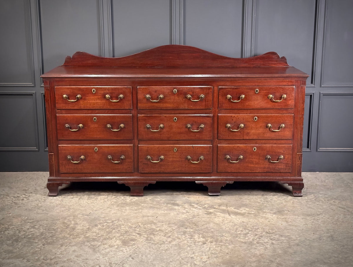 Large 18th Century Mahogany Bank of Drawers