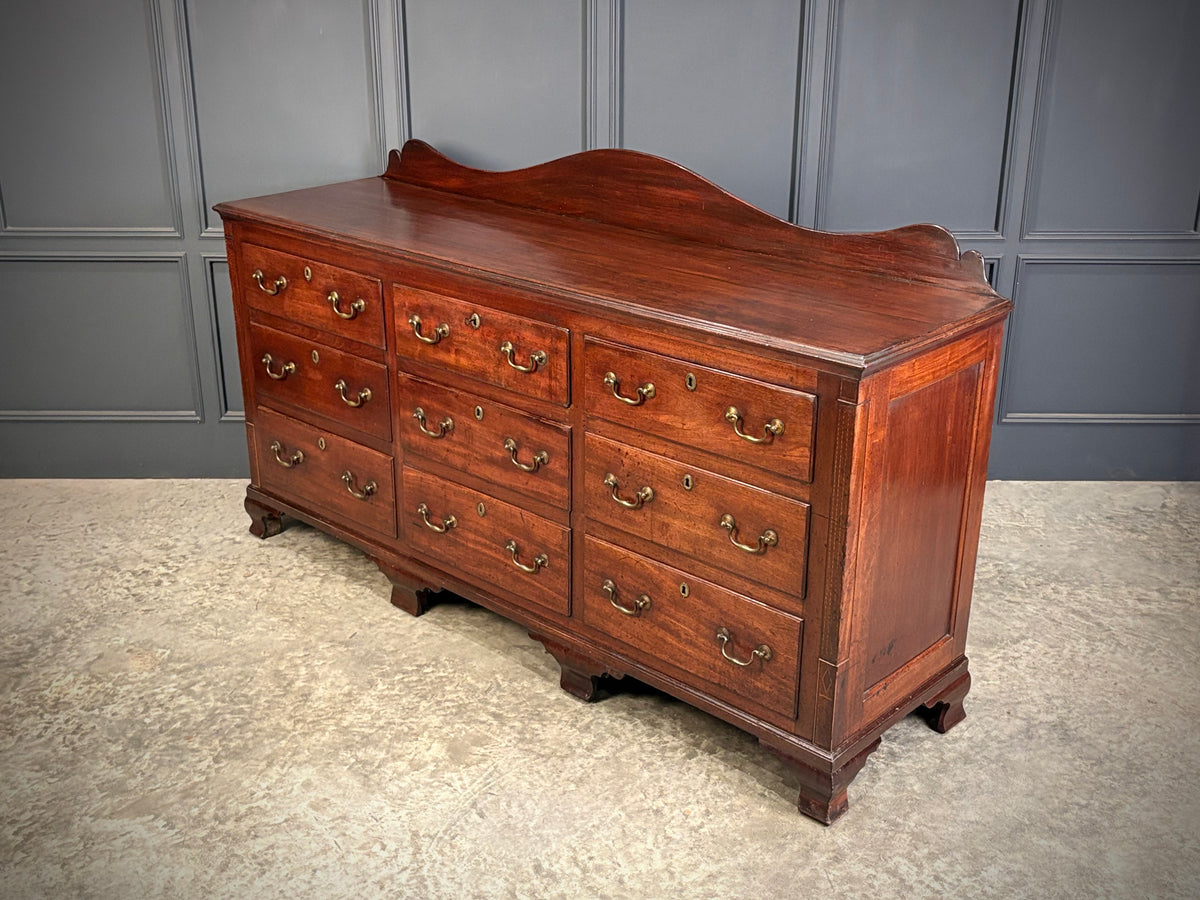Large 18th Century Mahogany Bank of Drawers