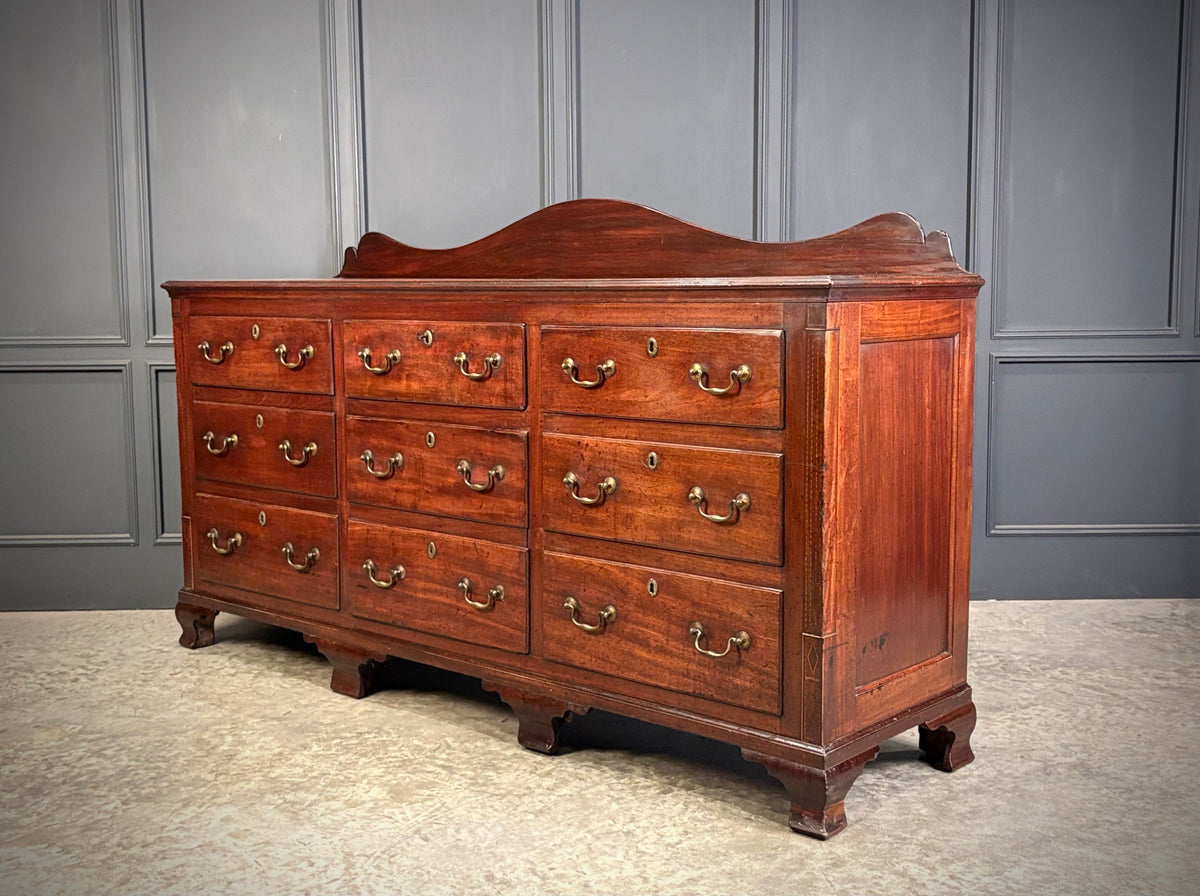 Large 18th Century Mahogany Bank of Drawers
