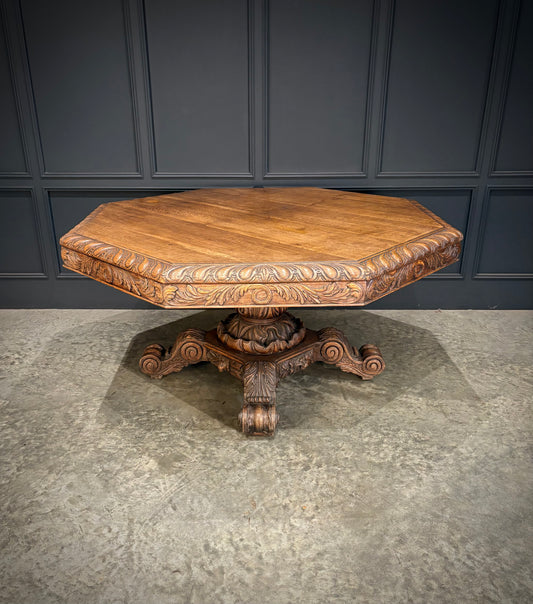 Large Carved Oak Centre Table