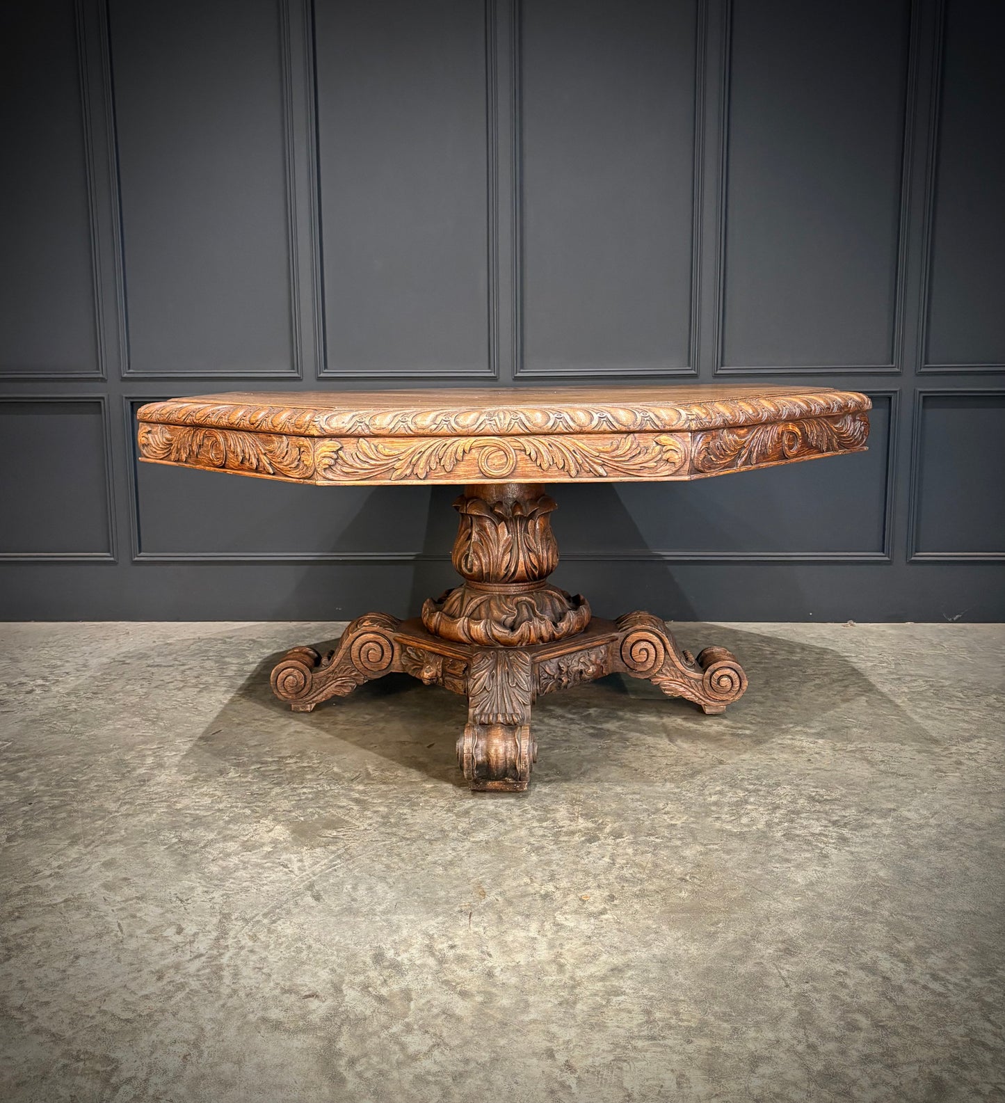 Large Carved Oak Centre Table