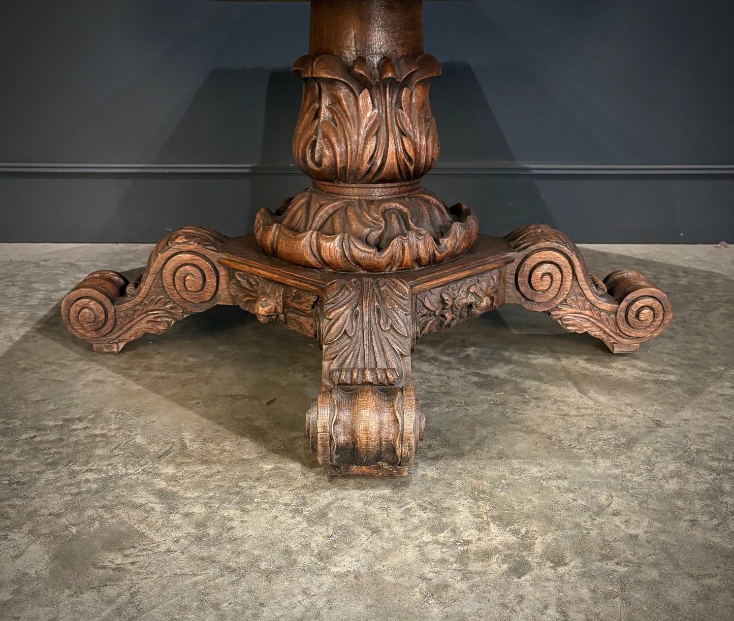 Large Carved Oak Centre Table