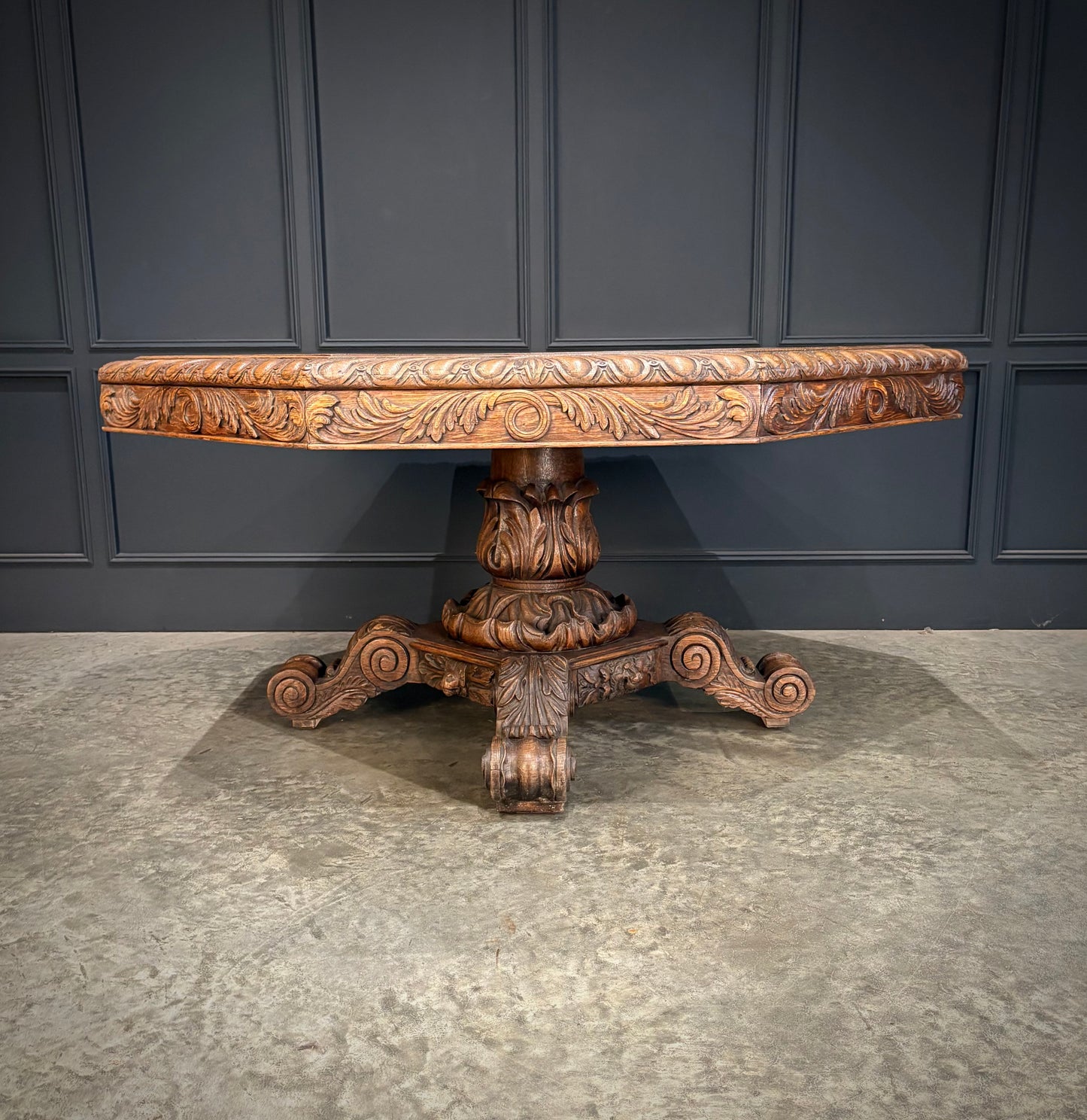 Large Carved Oak Centre Table