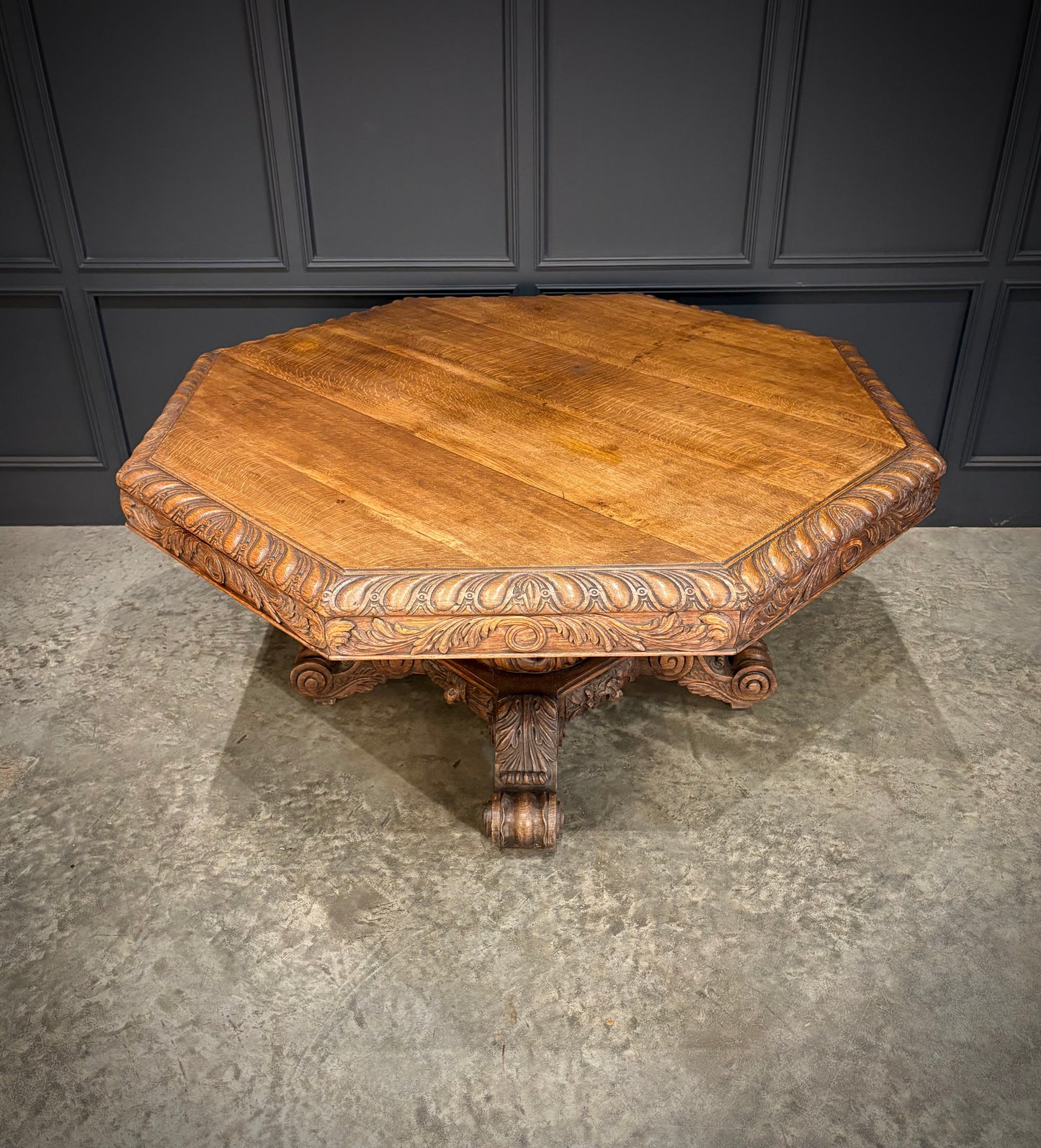 Large Carved Oak Centre Table