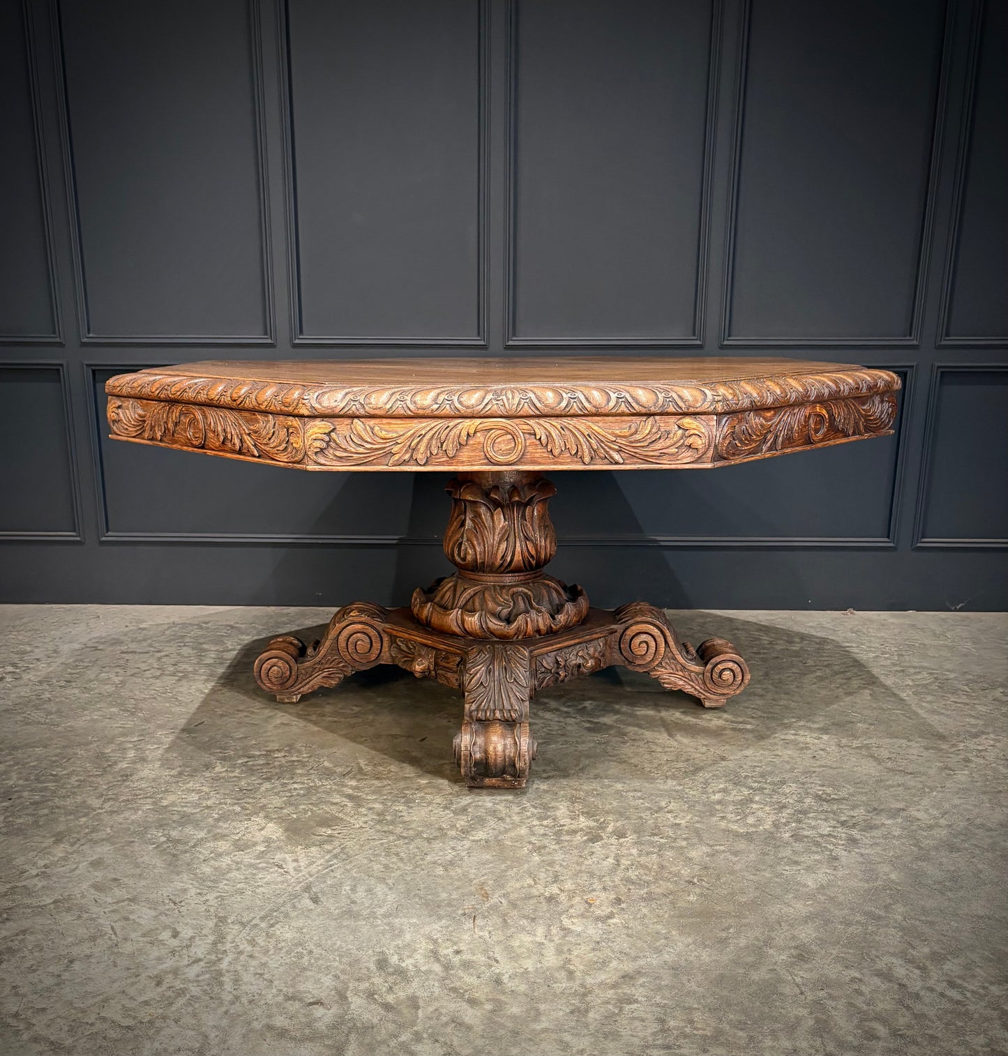 Large Carved Oak Centre Table