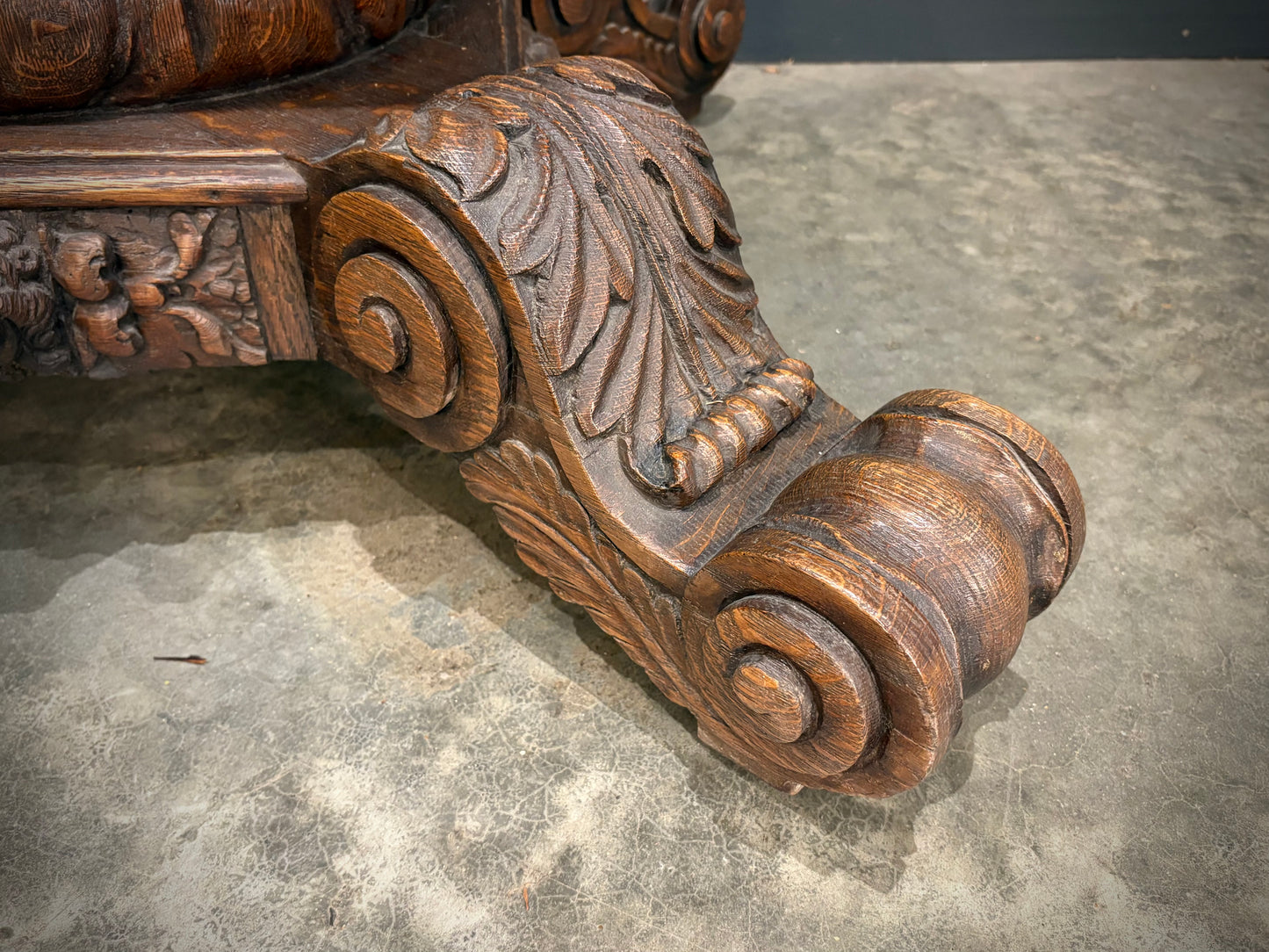 Large Carved Oak Centre Table