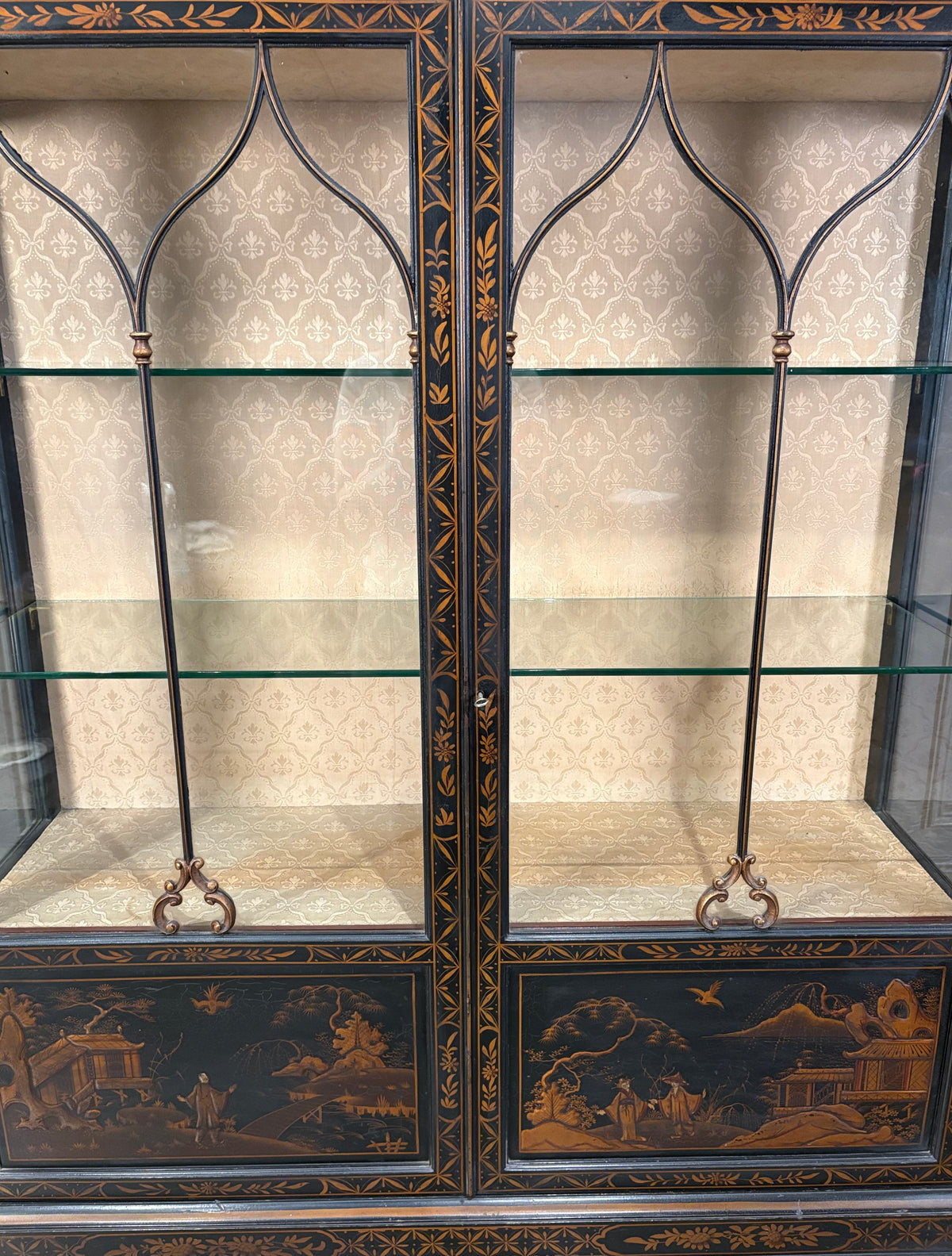 Black Chinoiserie Display Cabinet