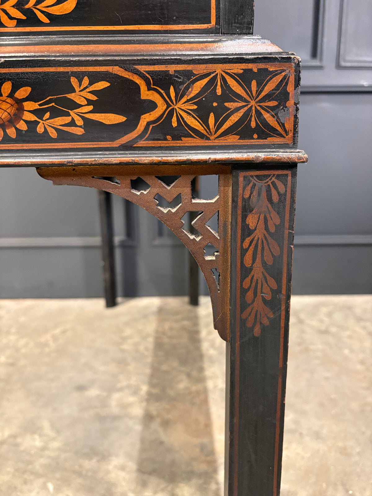 Black Chinoiserie Display Cabinet