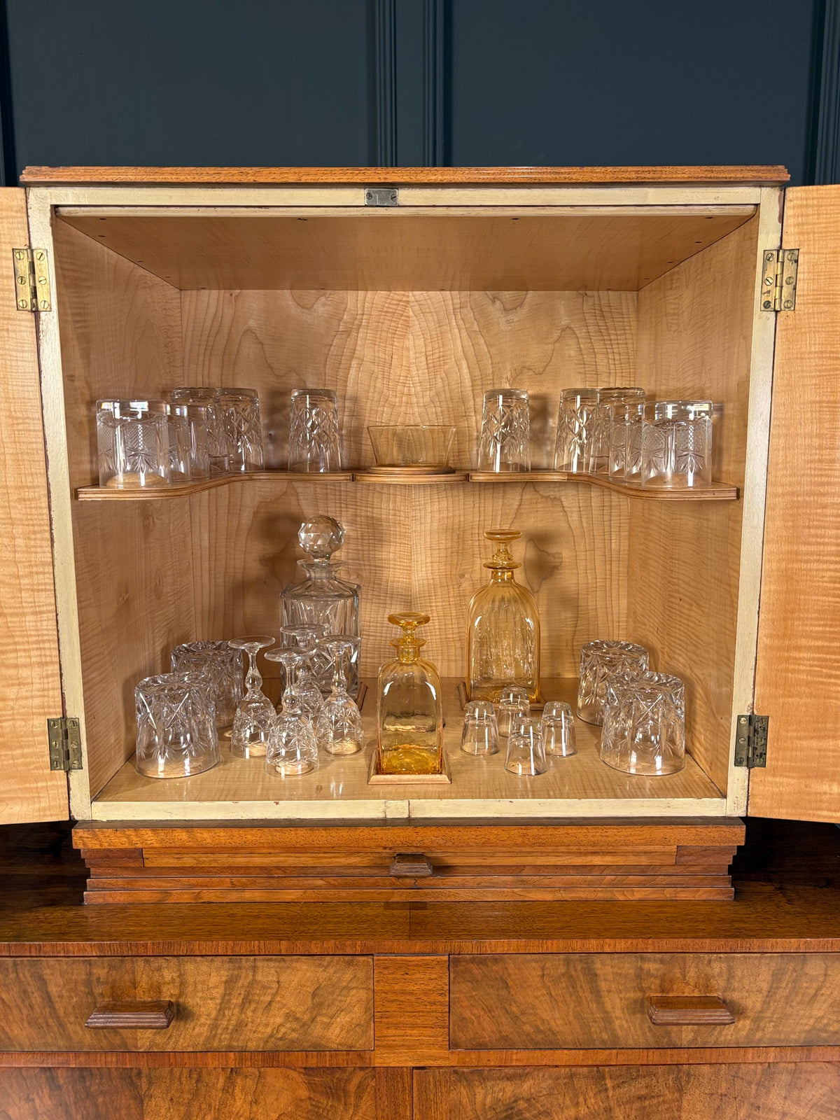 Art Deco Walnut Cocktail Cabinet