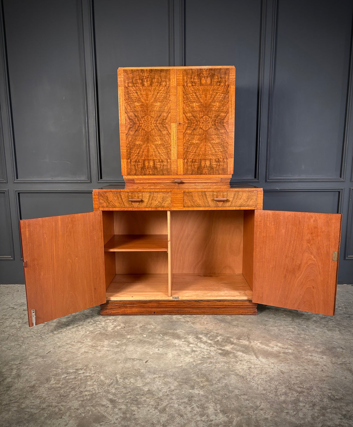 Art Deco Walnut Cocktail Cabinet
