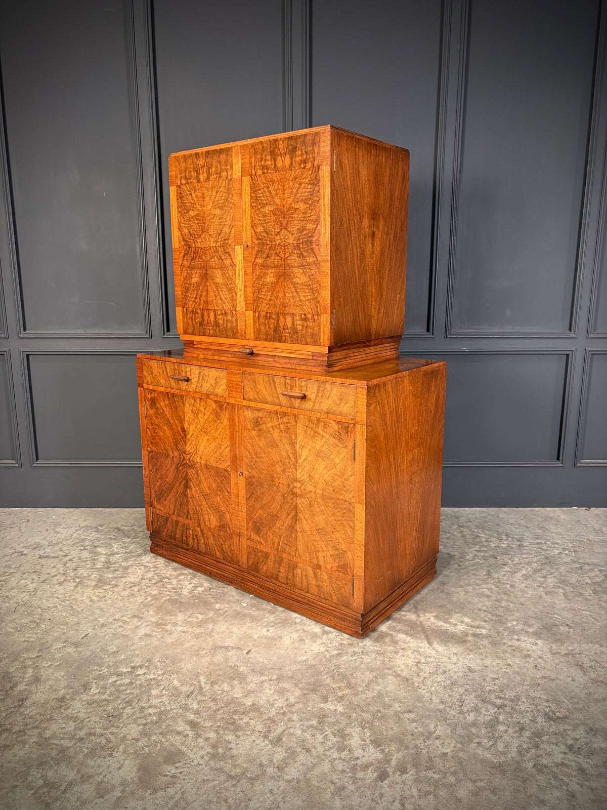 Art Deco Walnut Cocktail Cabinet