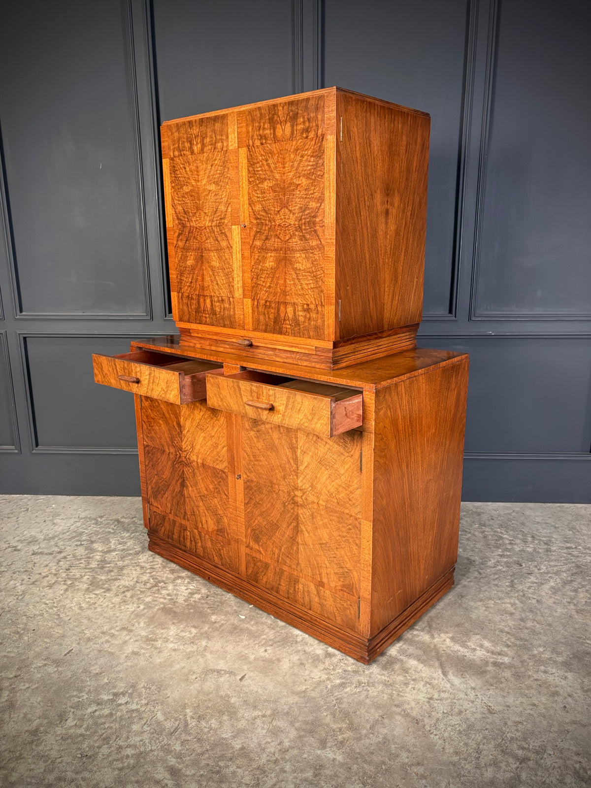 Art Deco Walnut Cocktail Cabinet