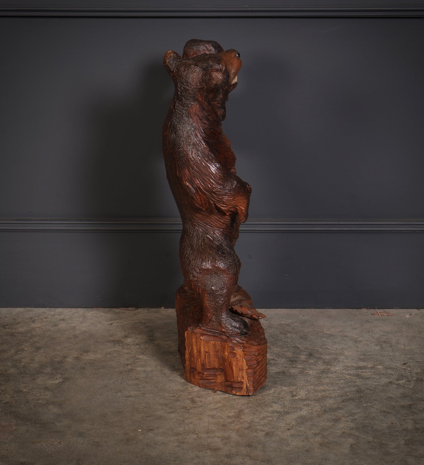 Carved Wood Black Forest Bear Lamp
