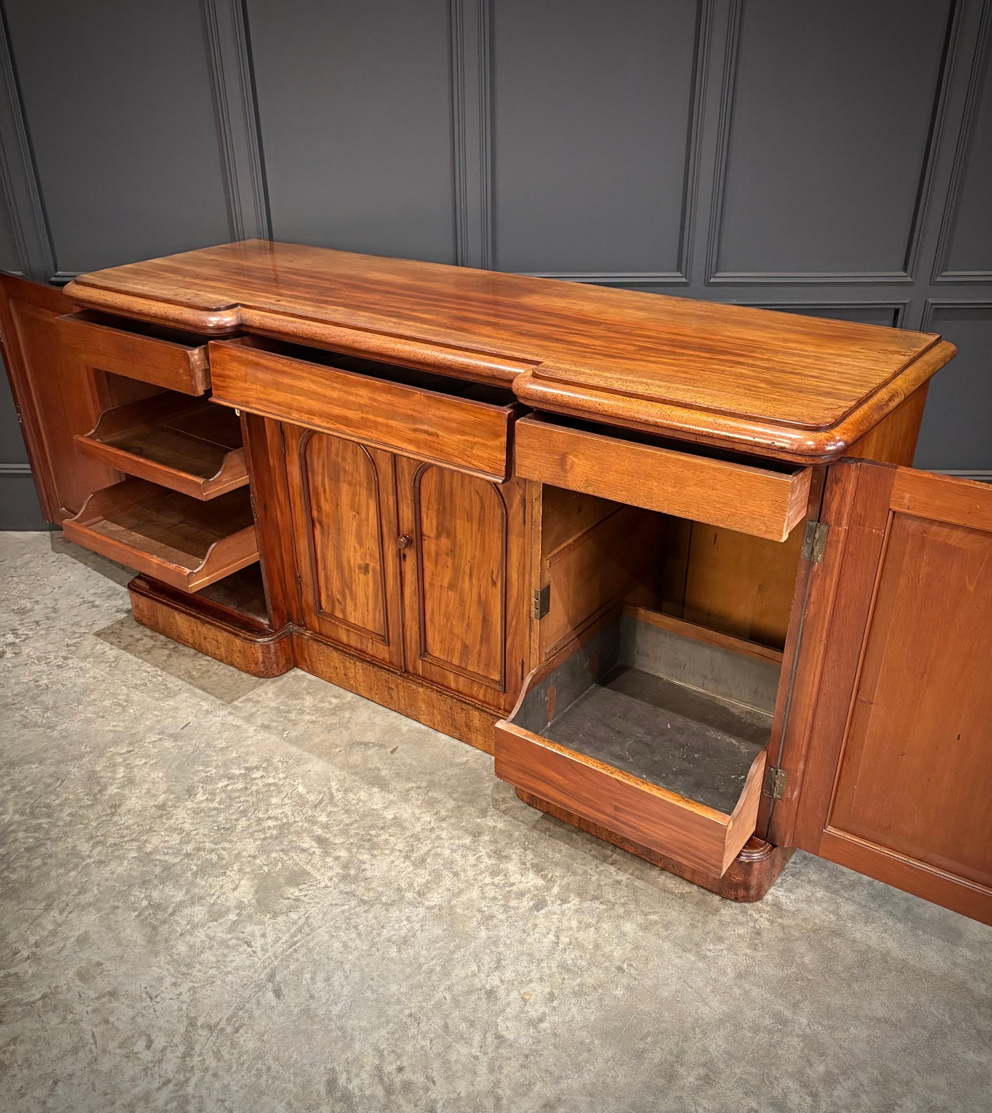 Victorian Flame Mahogany Sideboard