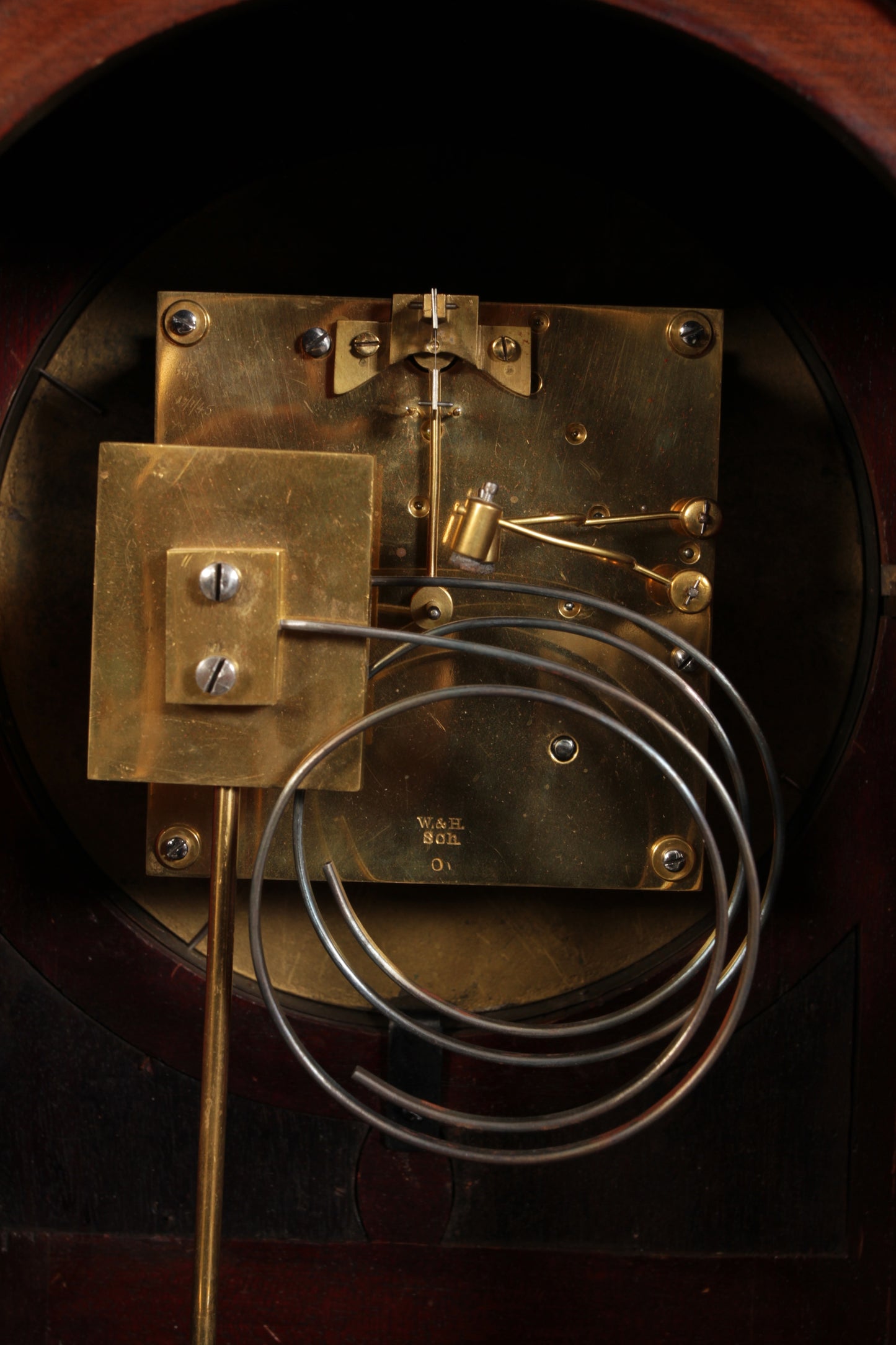 W&H Mahogany & Brass Bracket Clock