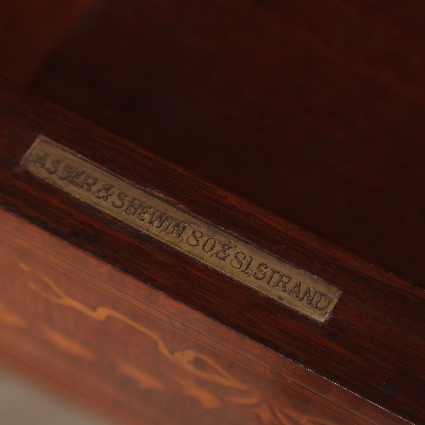 Marquetry Inlaid Mahogany Glazed Cabinet