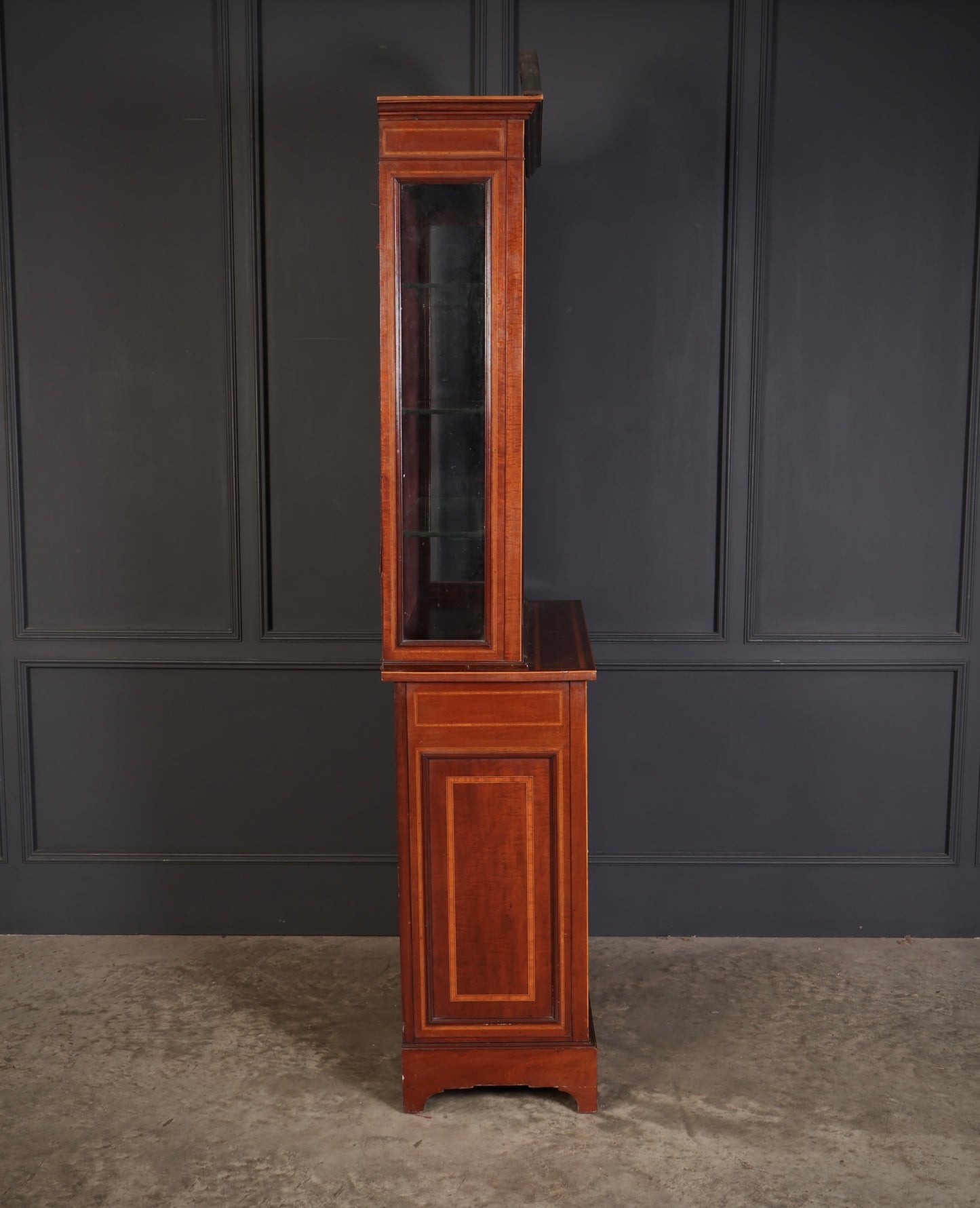 Marquetry Inlaid Mahogany Glazed Cabinet