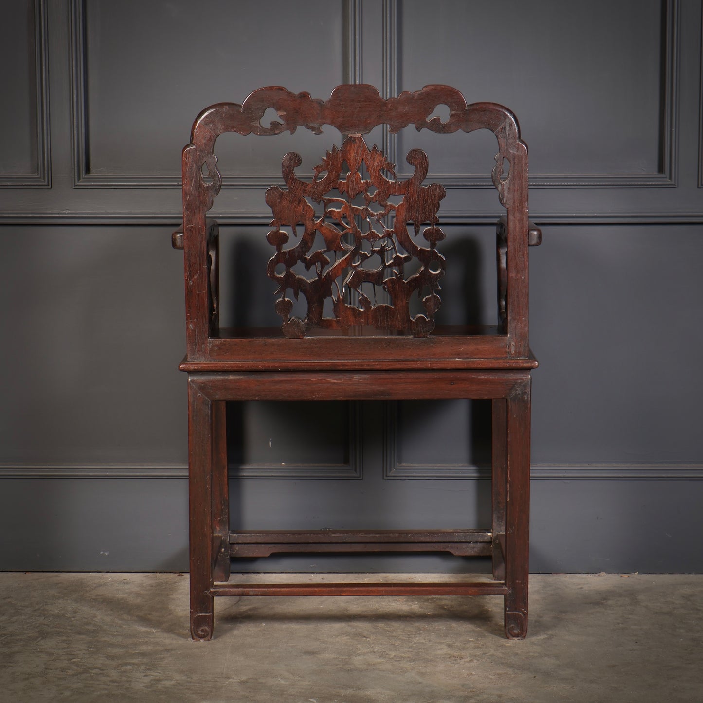 Pair of Chinese Hongmu Throne chairs