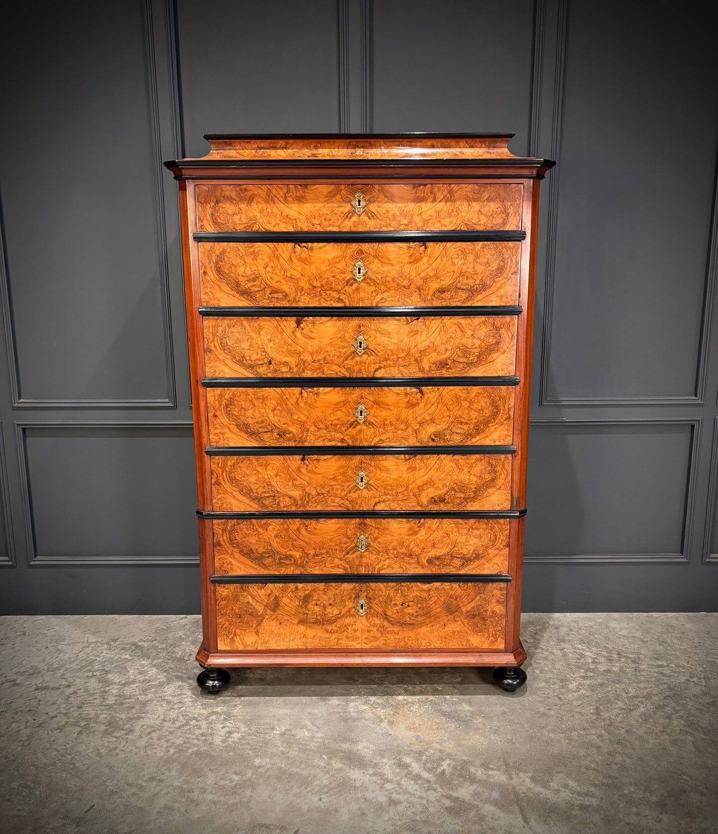 19th Century Walnut Tall Chest of Drawers