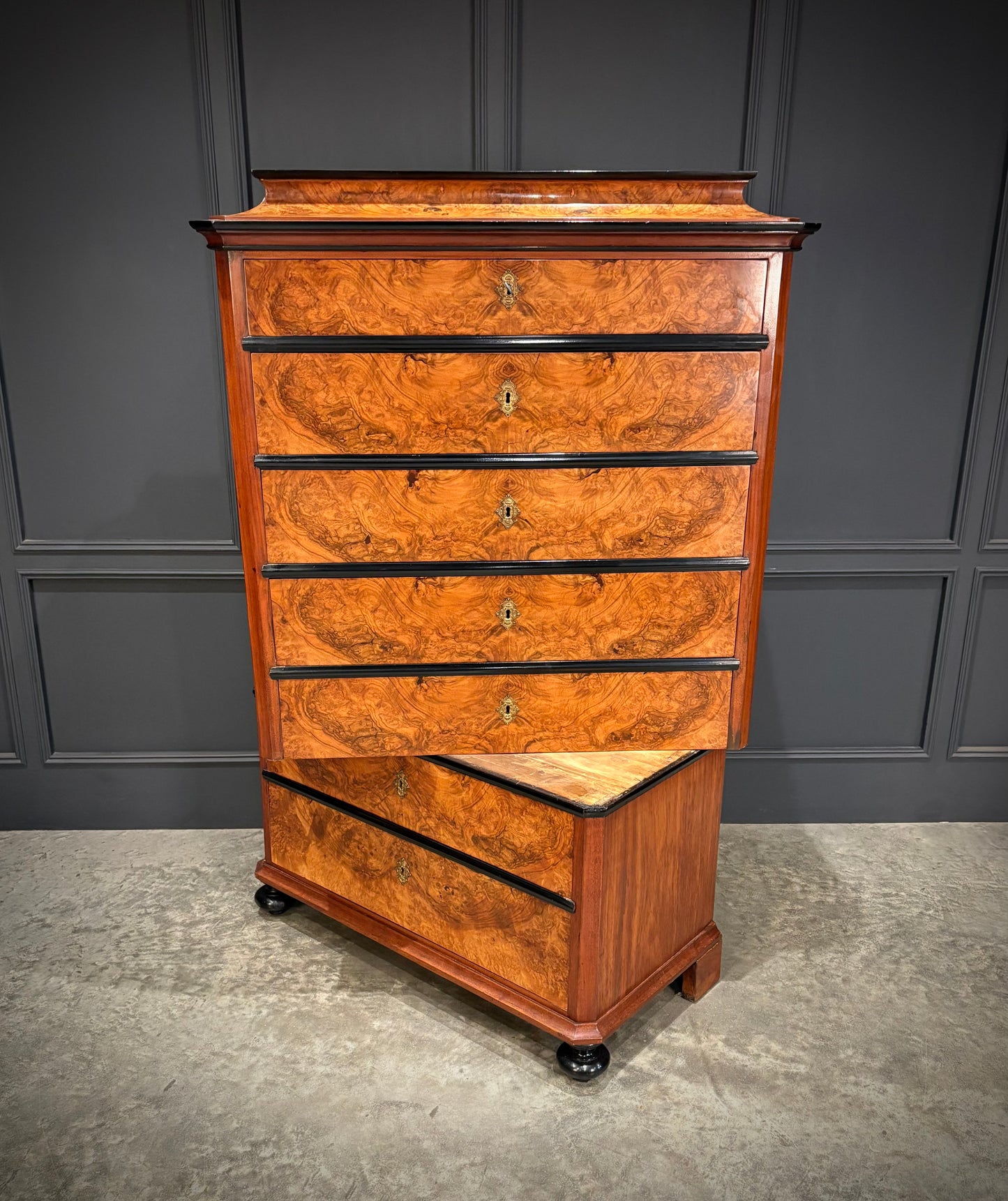 19th Century Walnut Tall Chest of Drawers
