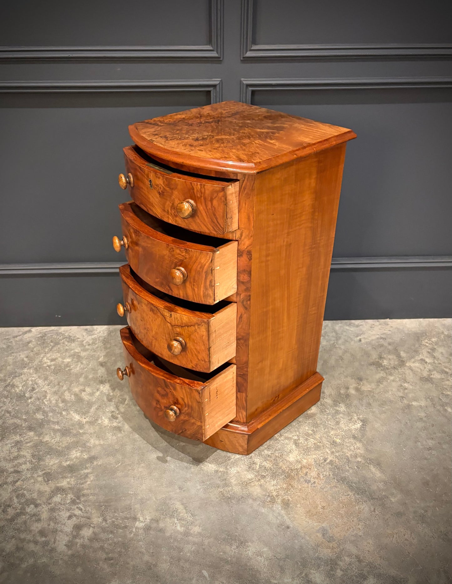 Pair of Victorian Burr Walnut Bedside Chests