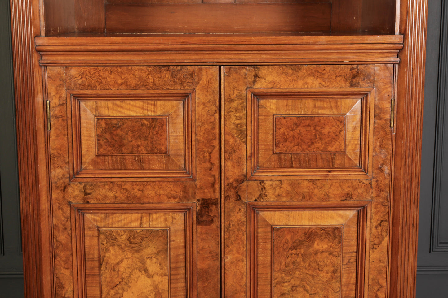 Victorian Burr Walnut Office Bookcase