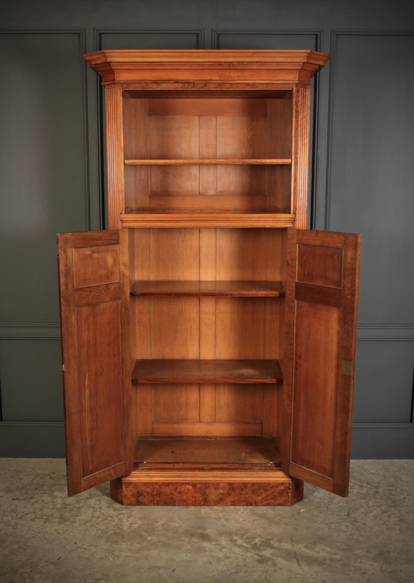 Victorian Burr Walnut Office Bookcase