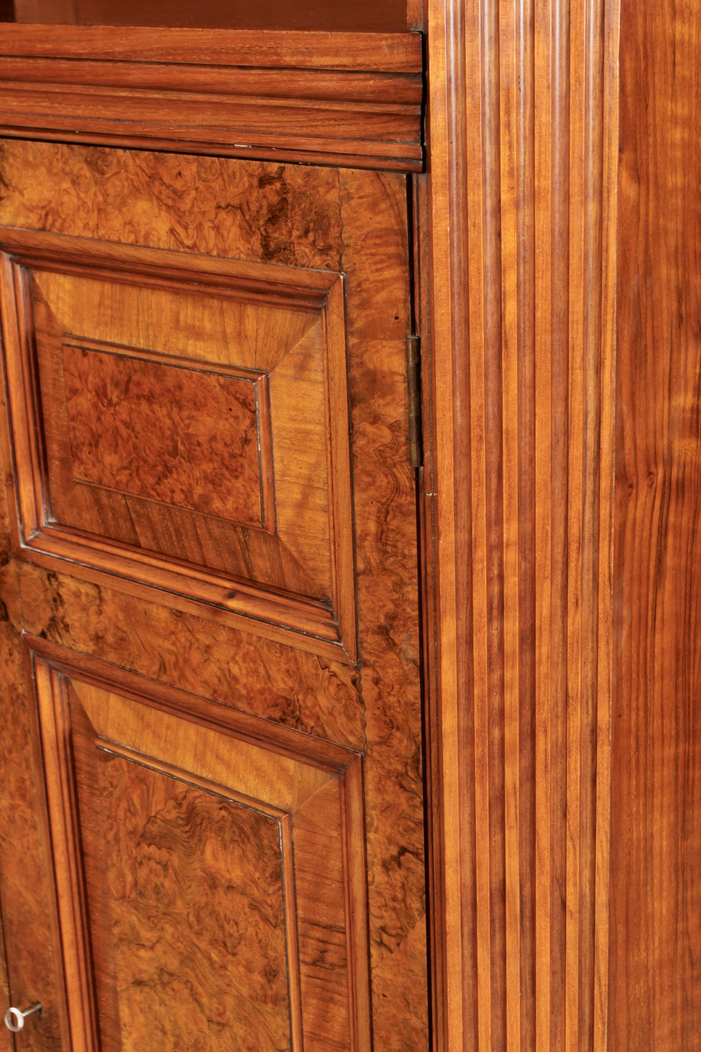 Victorian Burr Walnut Office Bookcase