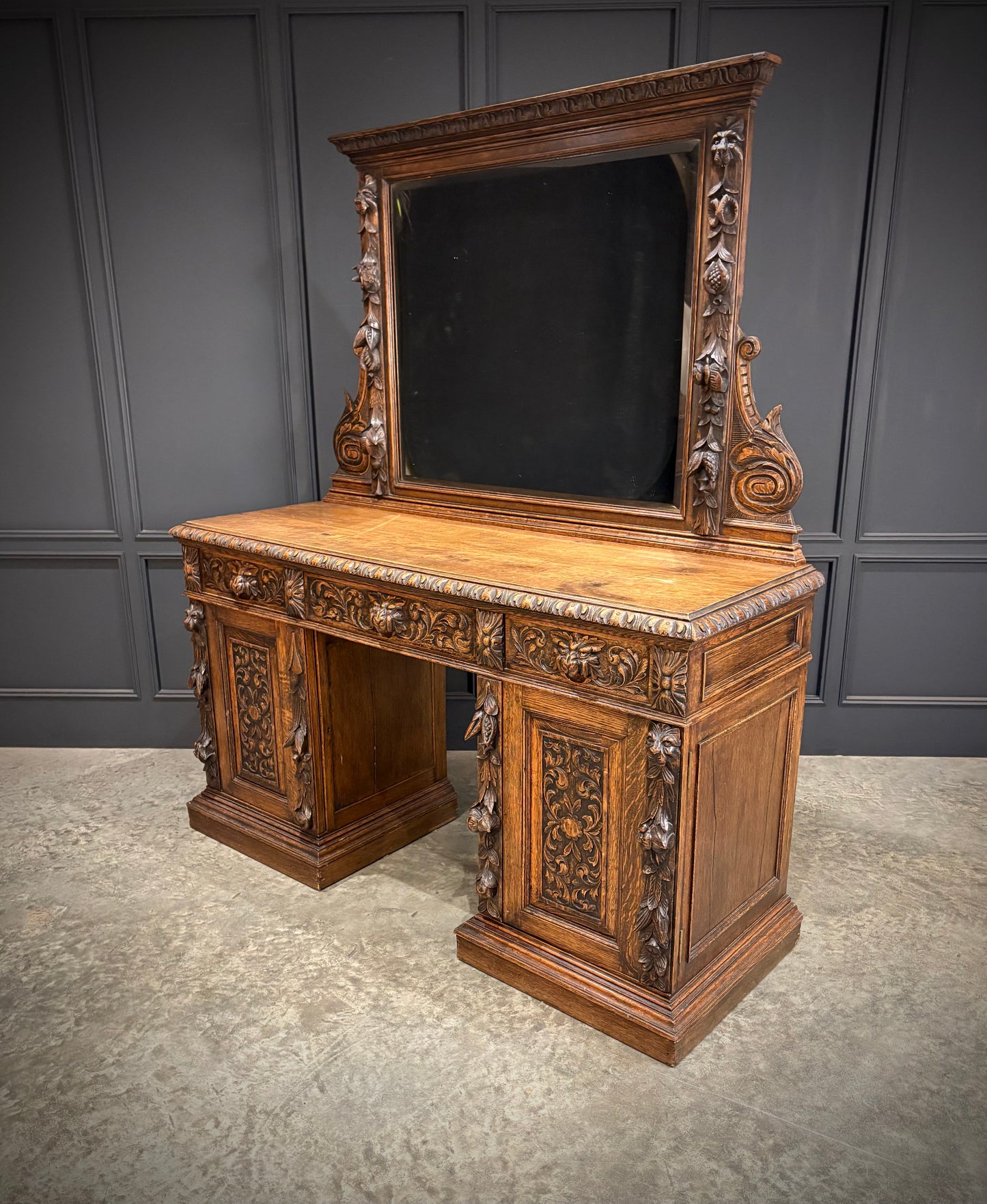 Carved Oak Sideboard